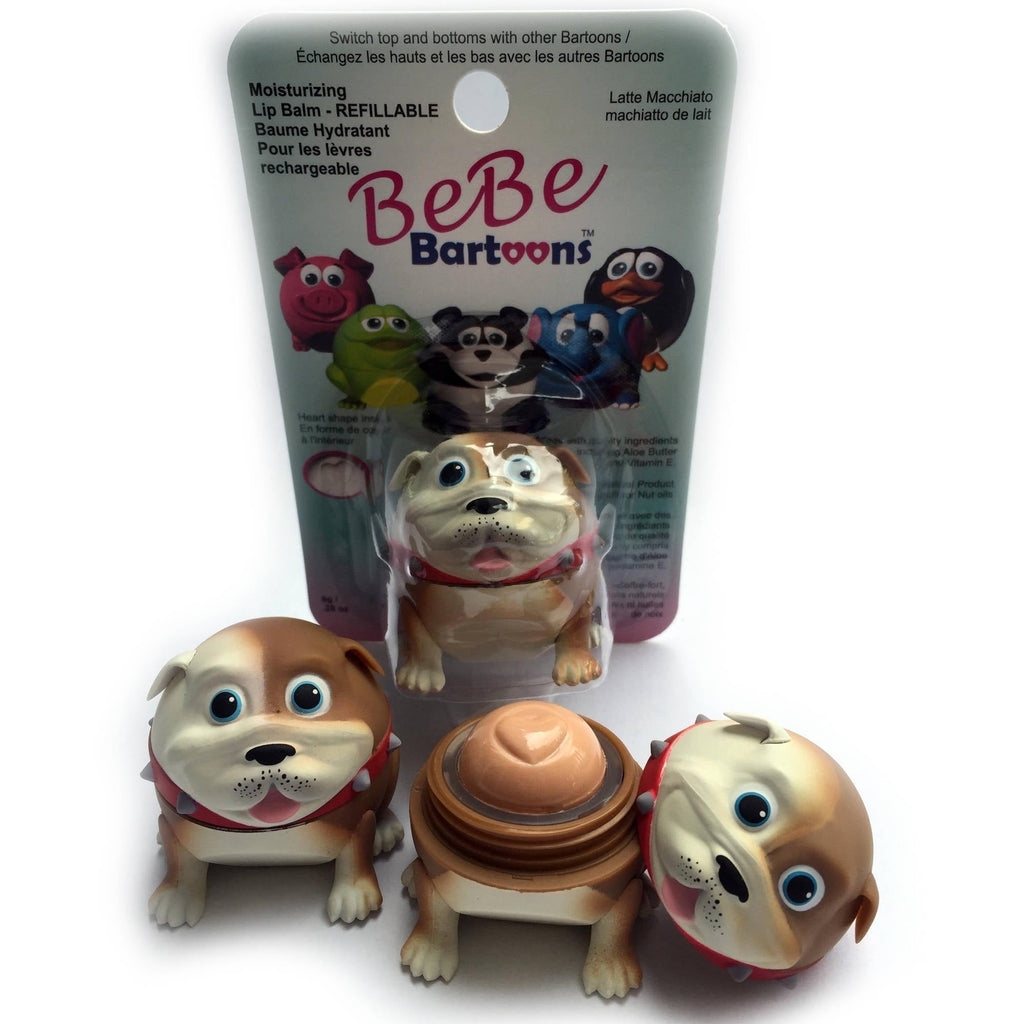 Bebe Bartoons Interchangeable Bulldog with Latte Macchiato & Orange Creamsicle Lip Balm