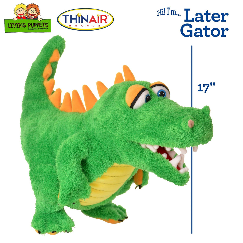 Living Puppets Later Gator - 17" Plush Green Alligator Hand Puppet