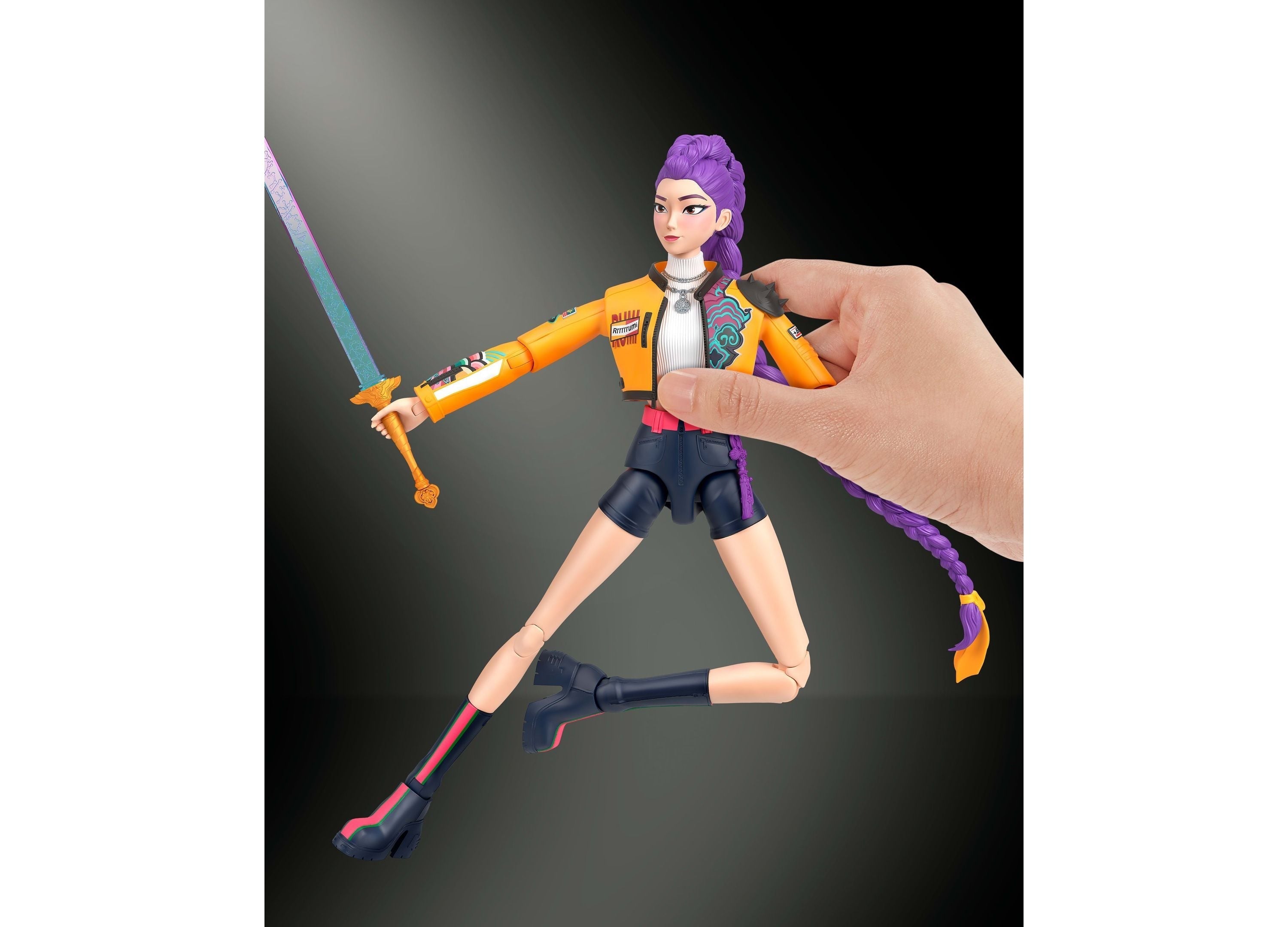 KPop Demon Hunters Rumi 6-Inch Action Figure, 21 Points of Articulation, Interchangeable Hands and Faces