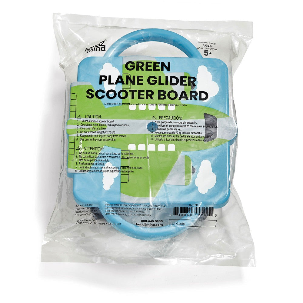 Hand2Mind - Plane Glider Scooter Board - Fly High Series, Green