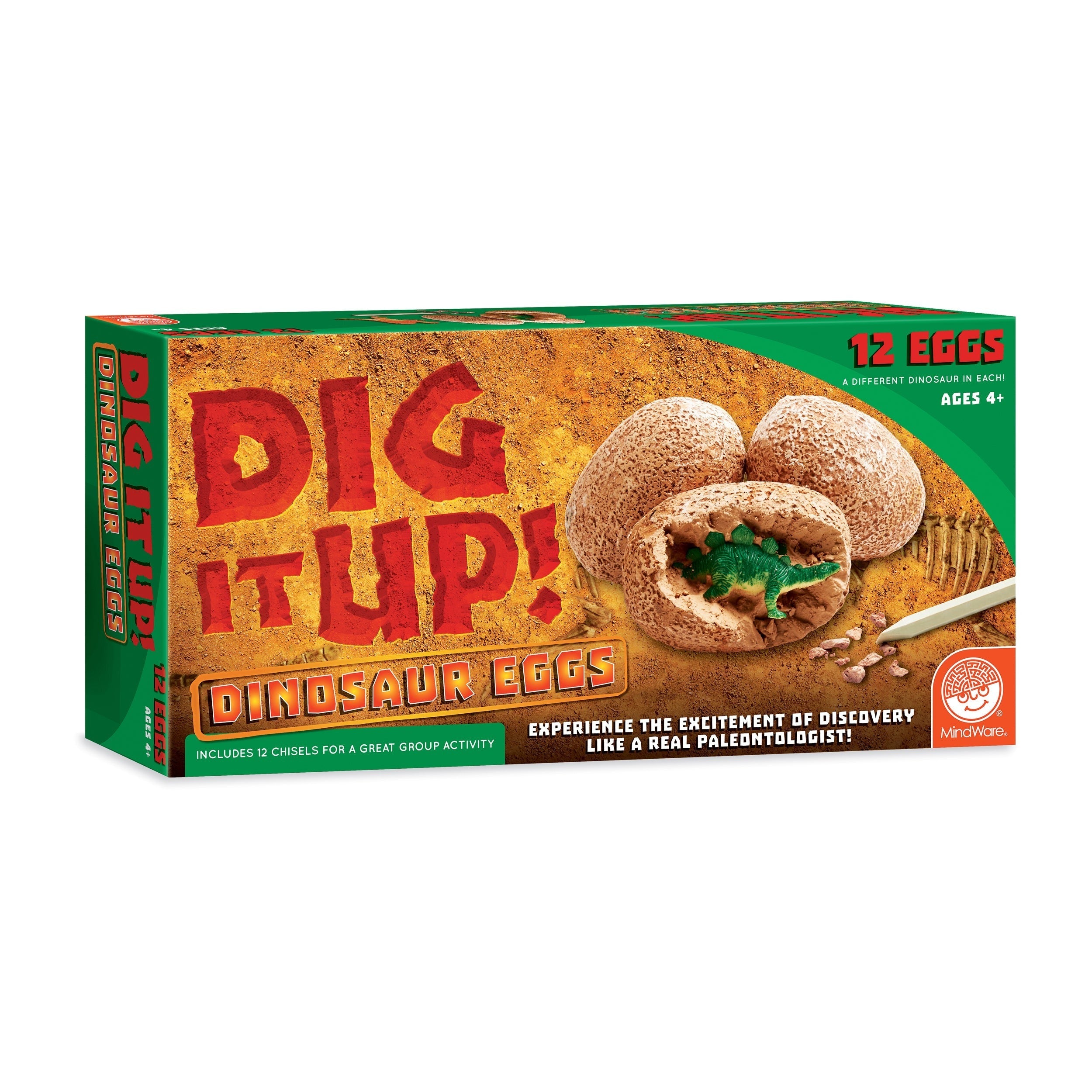 Dig It Up! Dinosaur Eggs 12-Pack Excavation Kit With Chisel Tools