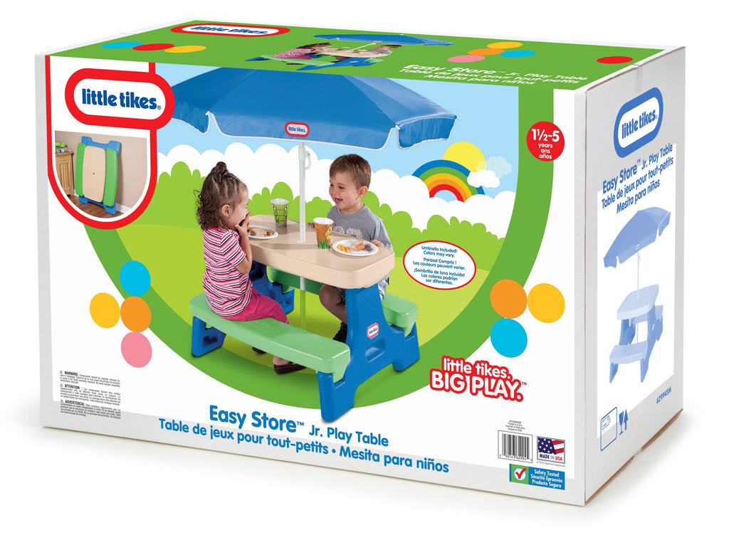 Little Tikes Easy Store Jr. Play Table with UV-Protected Umbrella