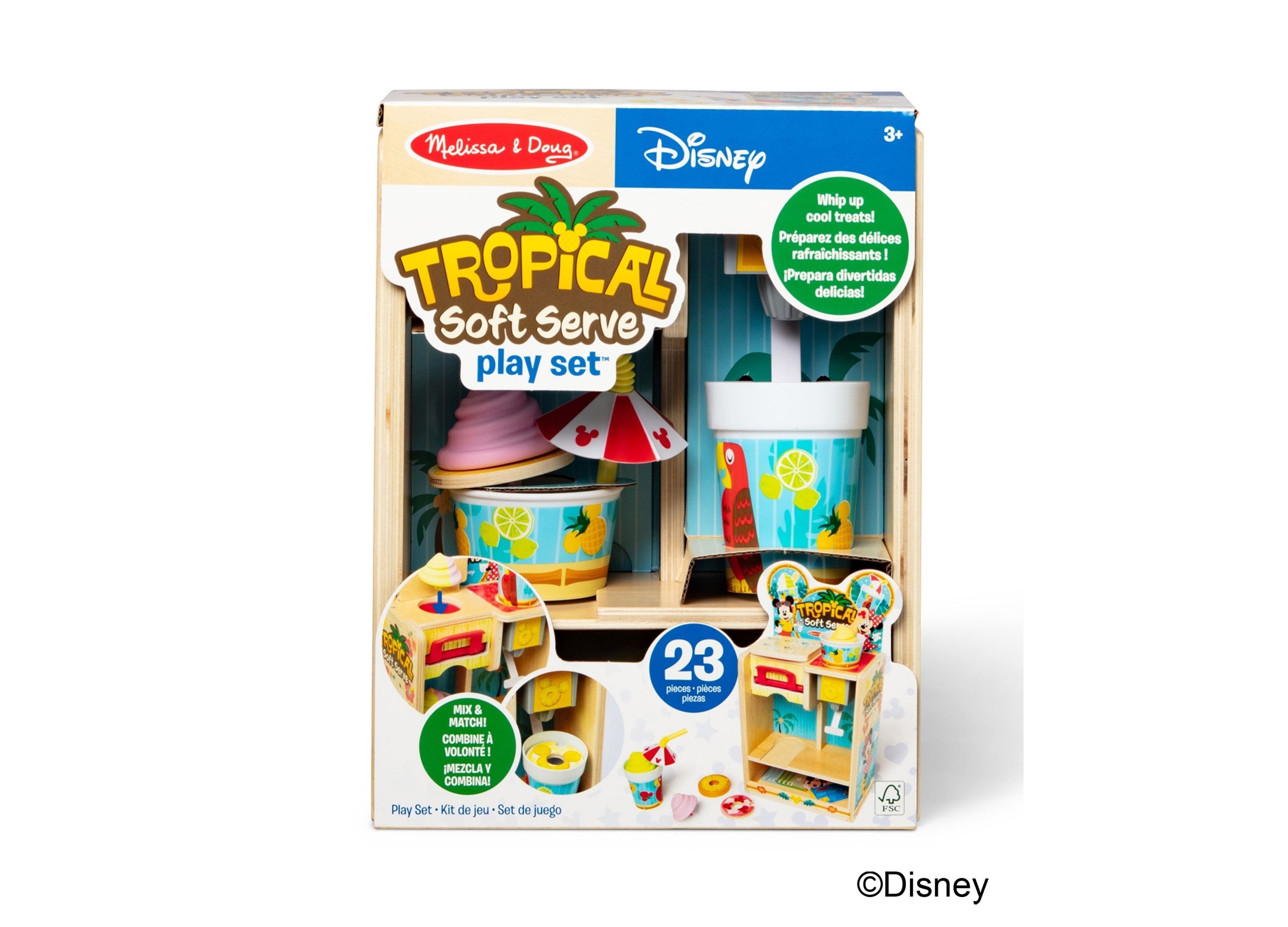 Melissa & Doug Mickey Tropical Soft Serve Playset - Wooden Toy