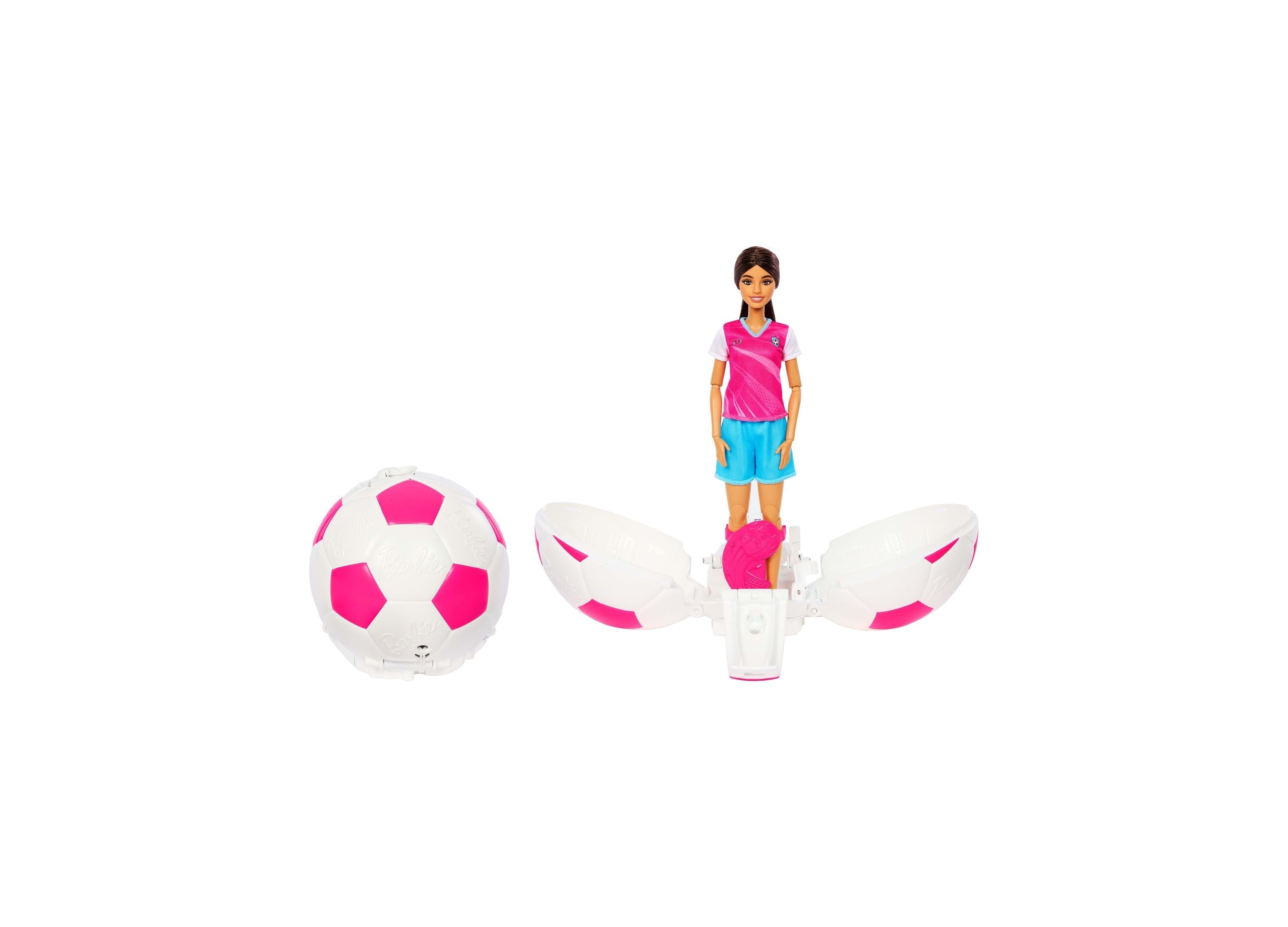 Barbie Roll & Reveal Soccer Player Fashion Doll with 8 Surprises, 10.63-Inch