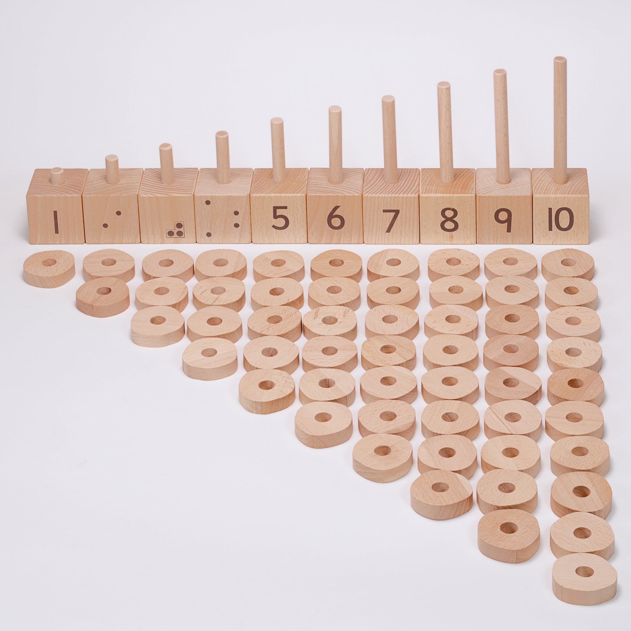 Yellow Door 1-10 Natural Number Stacker - Educational Counting Toy - Multicolor