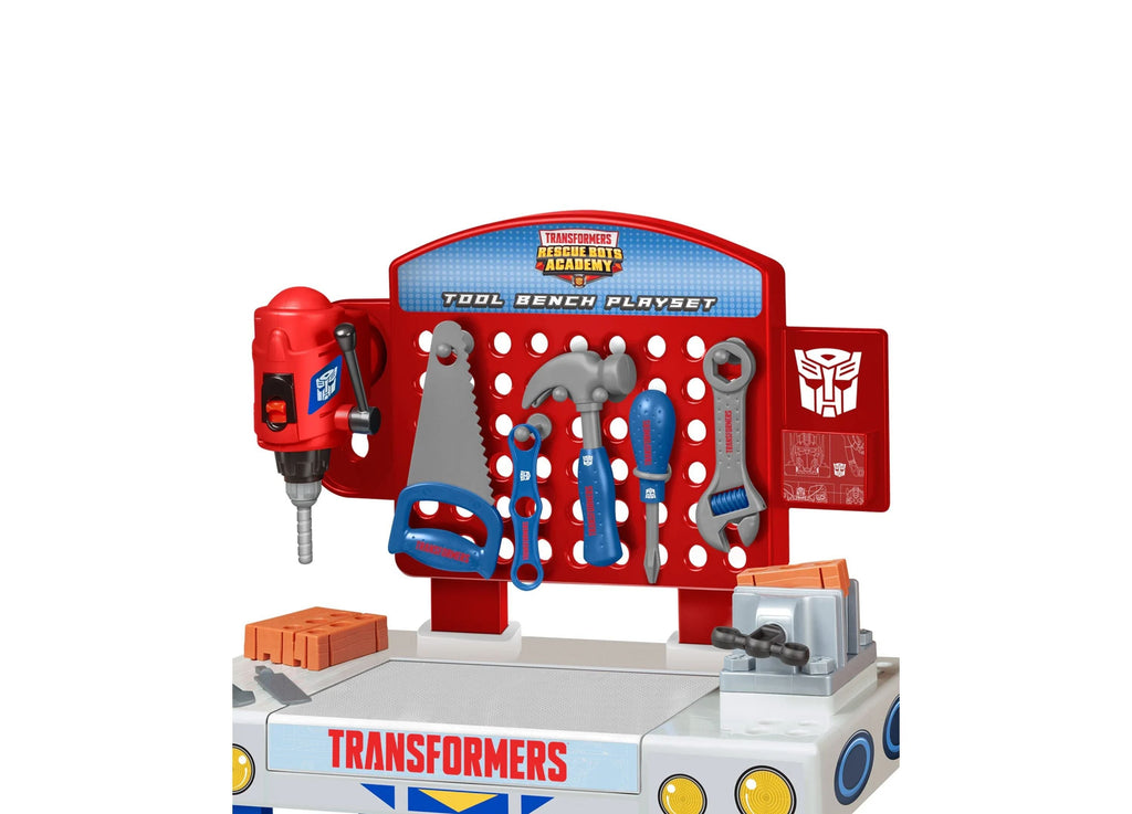 Transformers Rescue Bots Academy Tool Bench Playset With Take-Apart Bumblebee & Optimus Prime - 68 Pieces