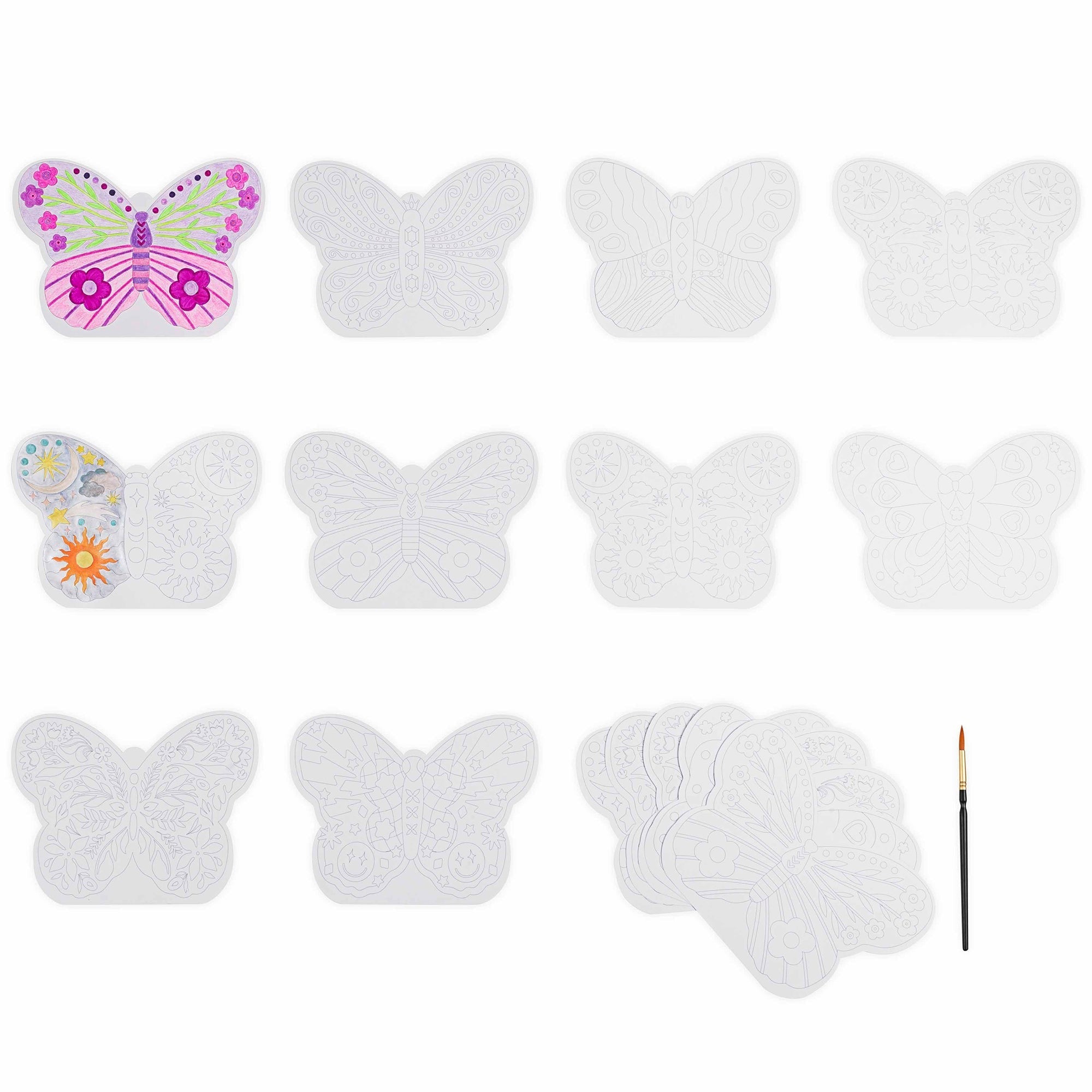 Mixed Media Coloring Pad: Butterfly - 24 Sheets, 8 Designs