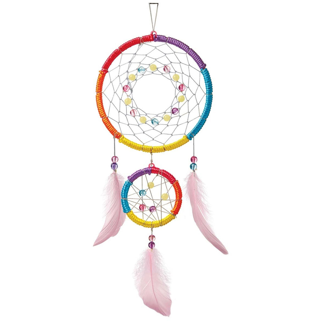 4M KidzMaker Make Your Own Dream Catcher DIY Craft Kit With Glow-In-The-Dark Beads