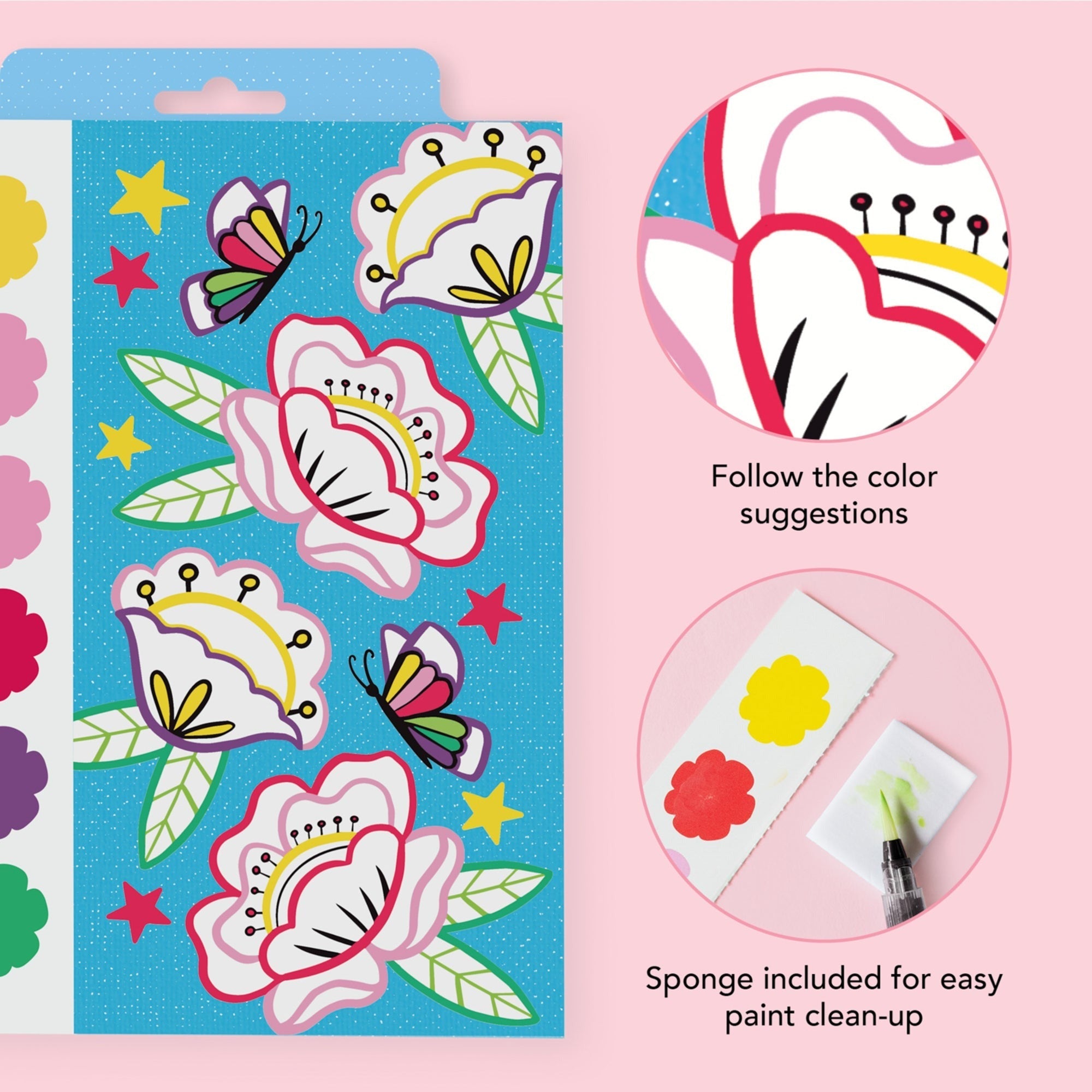 Tiger Tribe Butterflies & Flowers Watercolor Art Set With Mess-Free Brush
