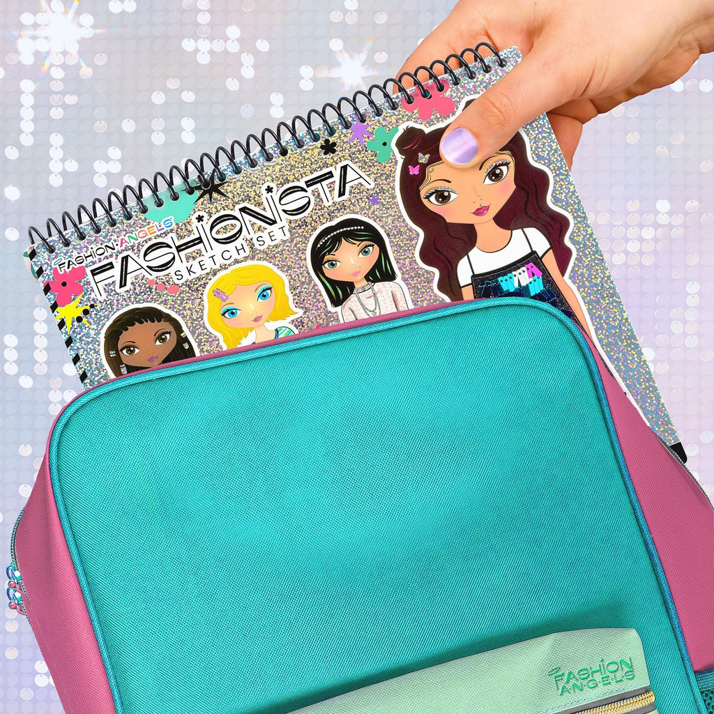 Creative Kids Fashionista Sketch Portfolio Set with Stencils, Stickers, and Markers