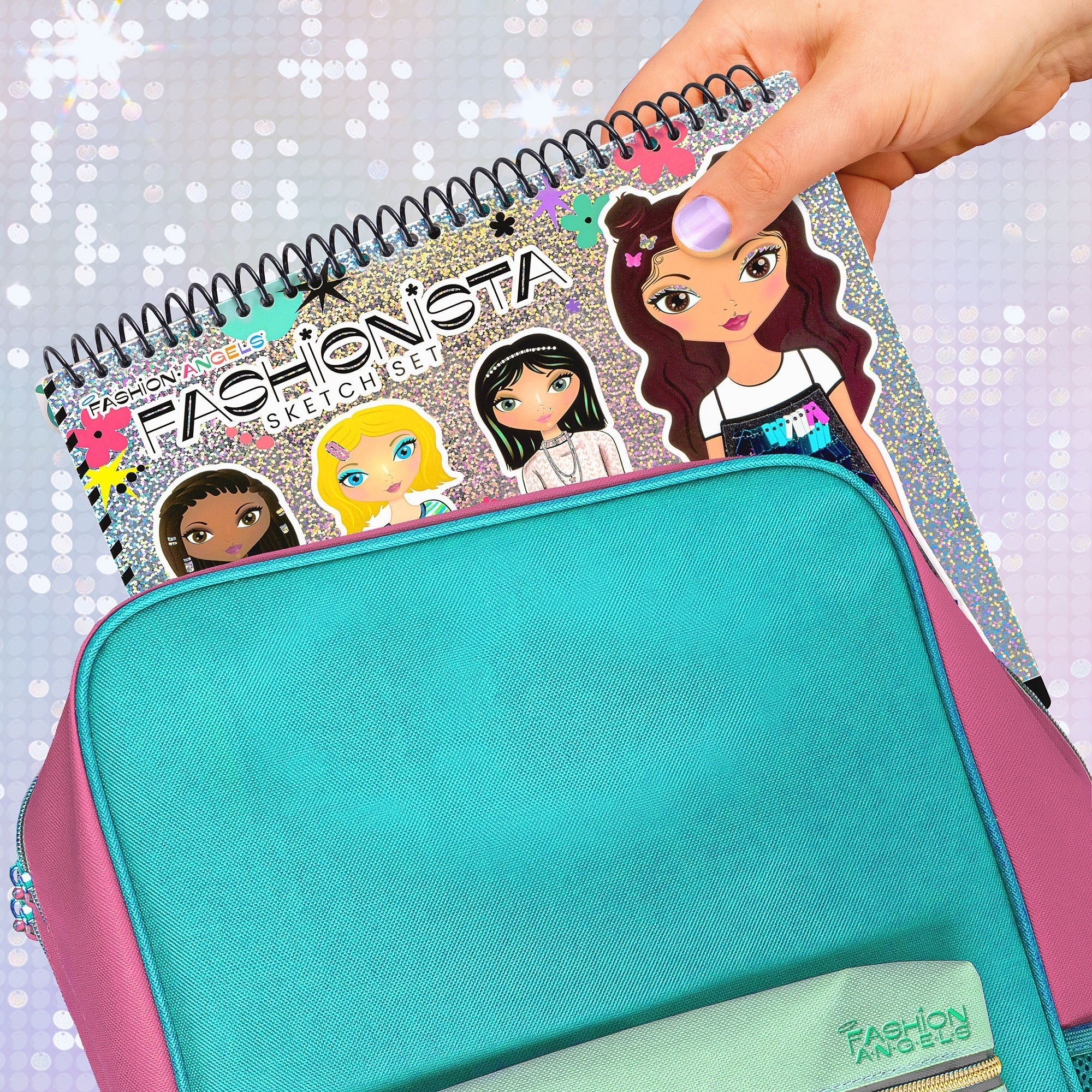 Creative Kids Fashionista Sketch Portfolio Set with Stencils, Stickers, and Markers