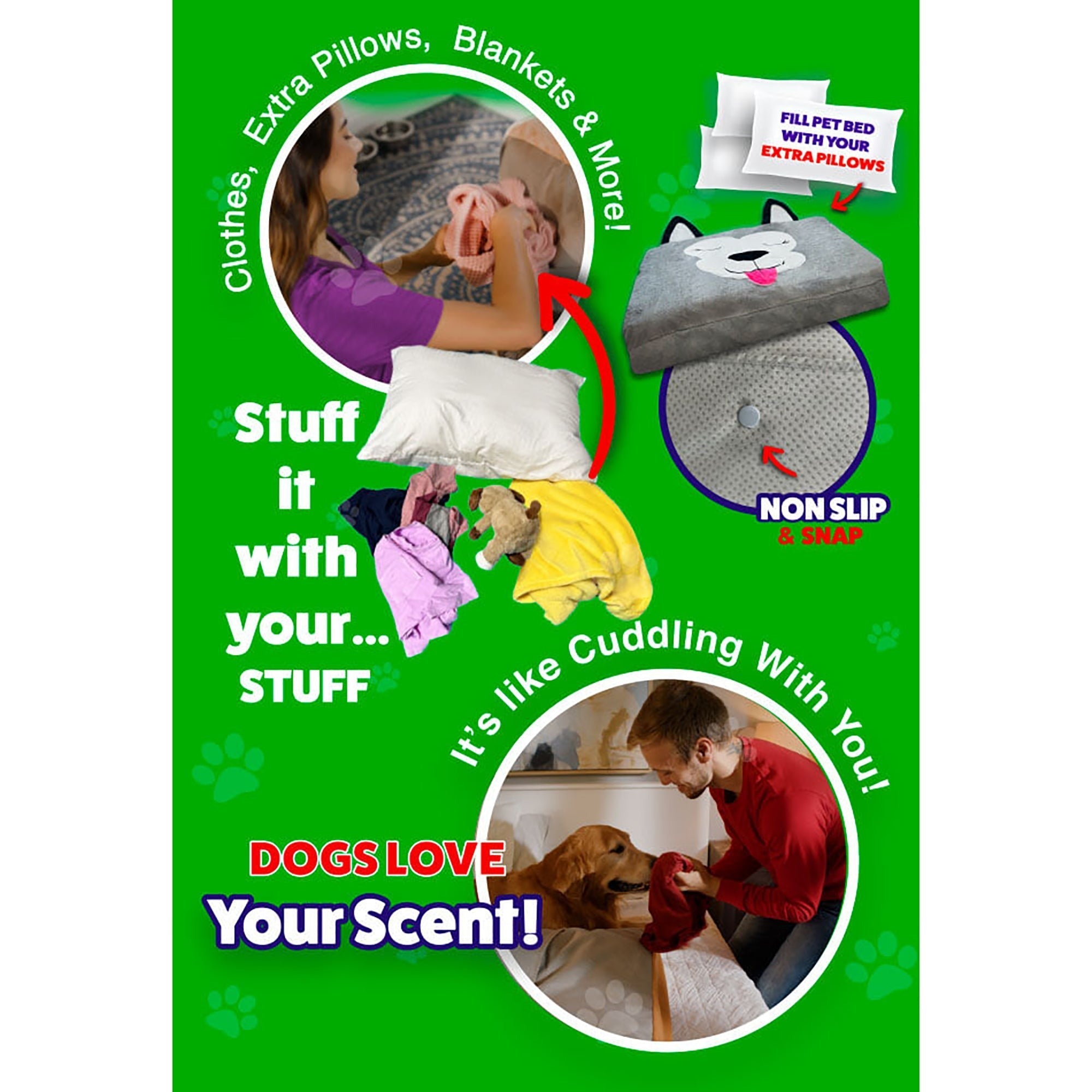 Happy Nappers Pet Bed In A Box Slipcover, Chocolate Dog, Small 24x18-Inch
