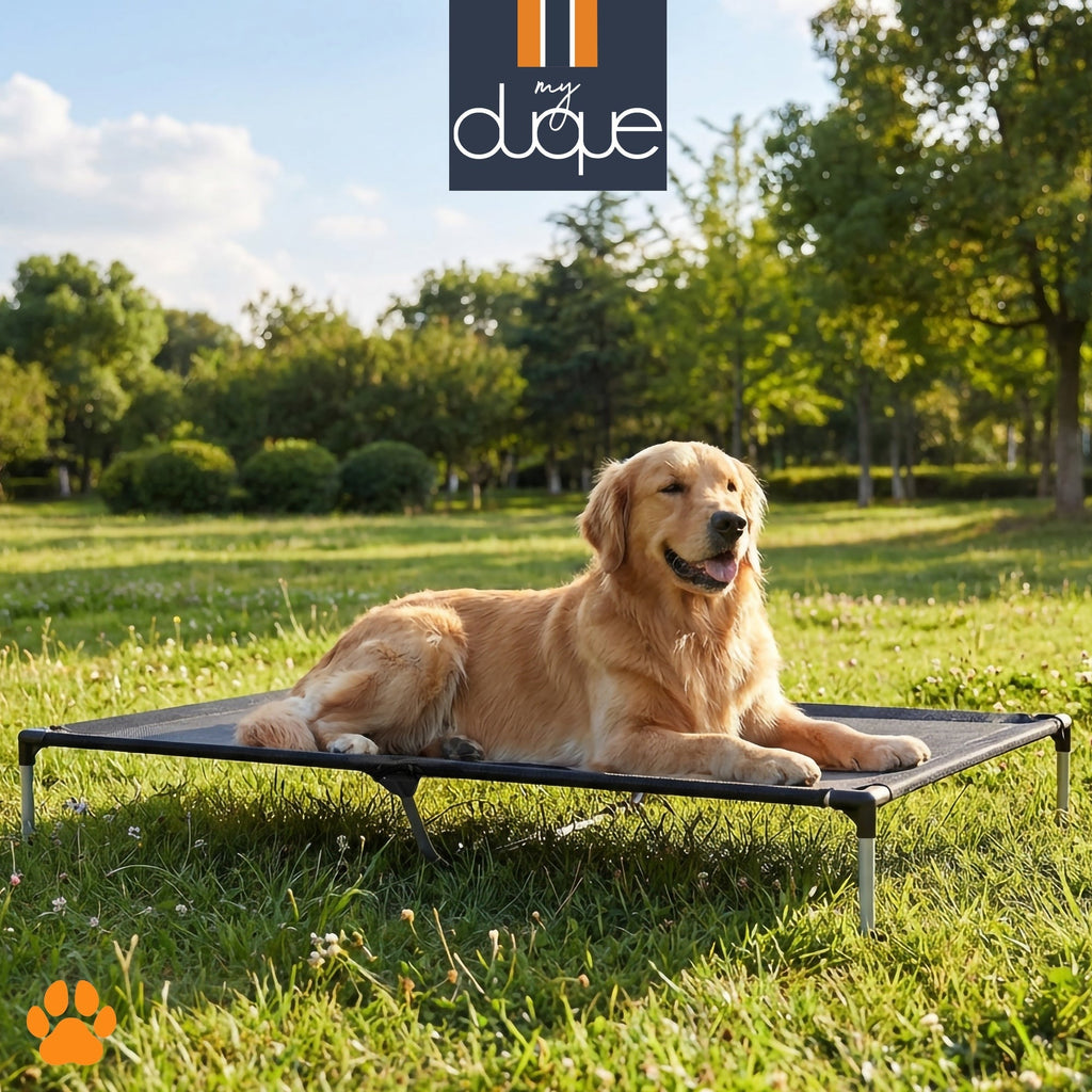 My Duque COOLA Dog Bed - XLarge, 51 x 34.5", 119 lb Capacity - Black