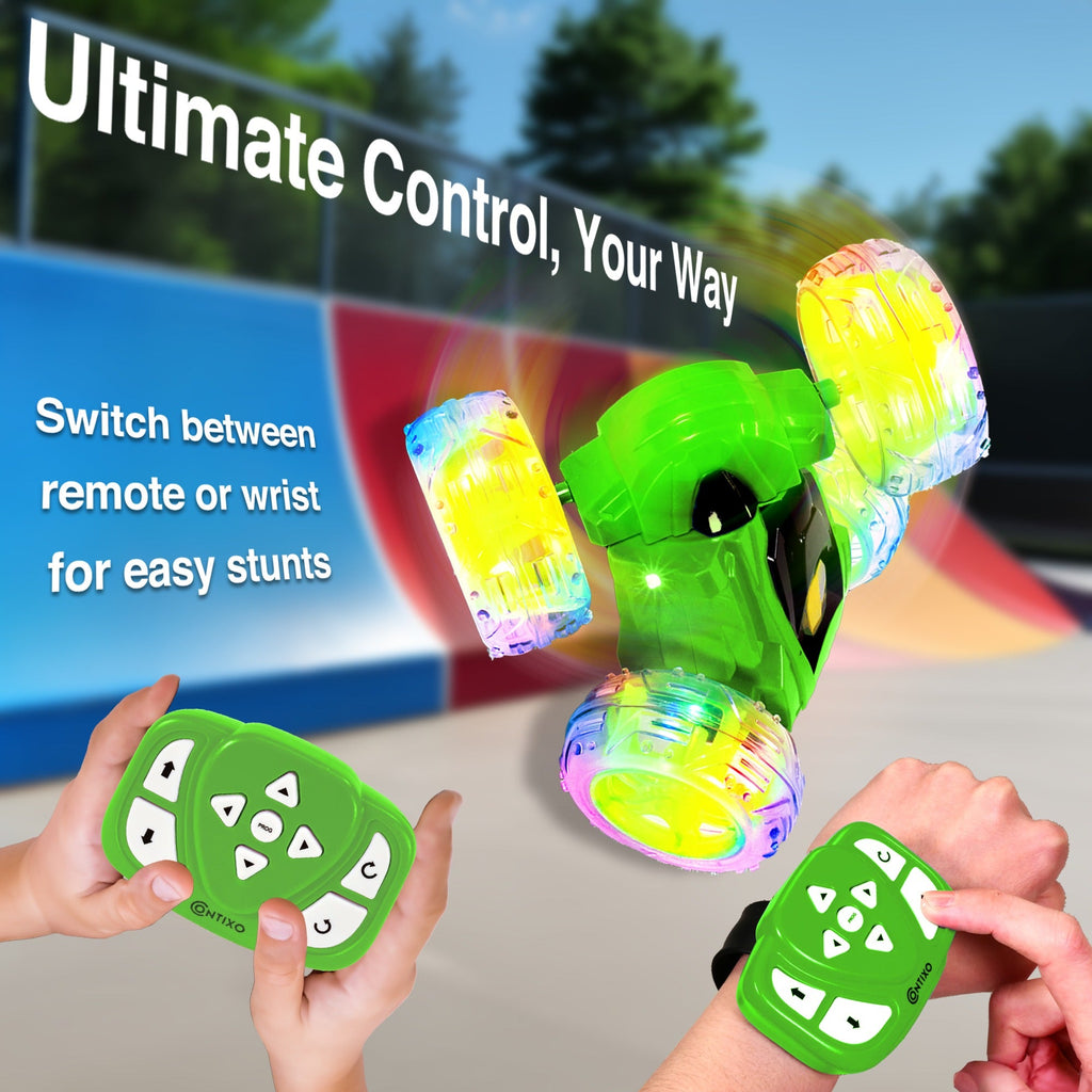 Contixo Flip Racer Remote Control Stunt Car With 360-Degree Action And LED Lights