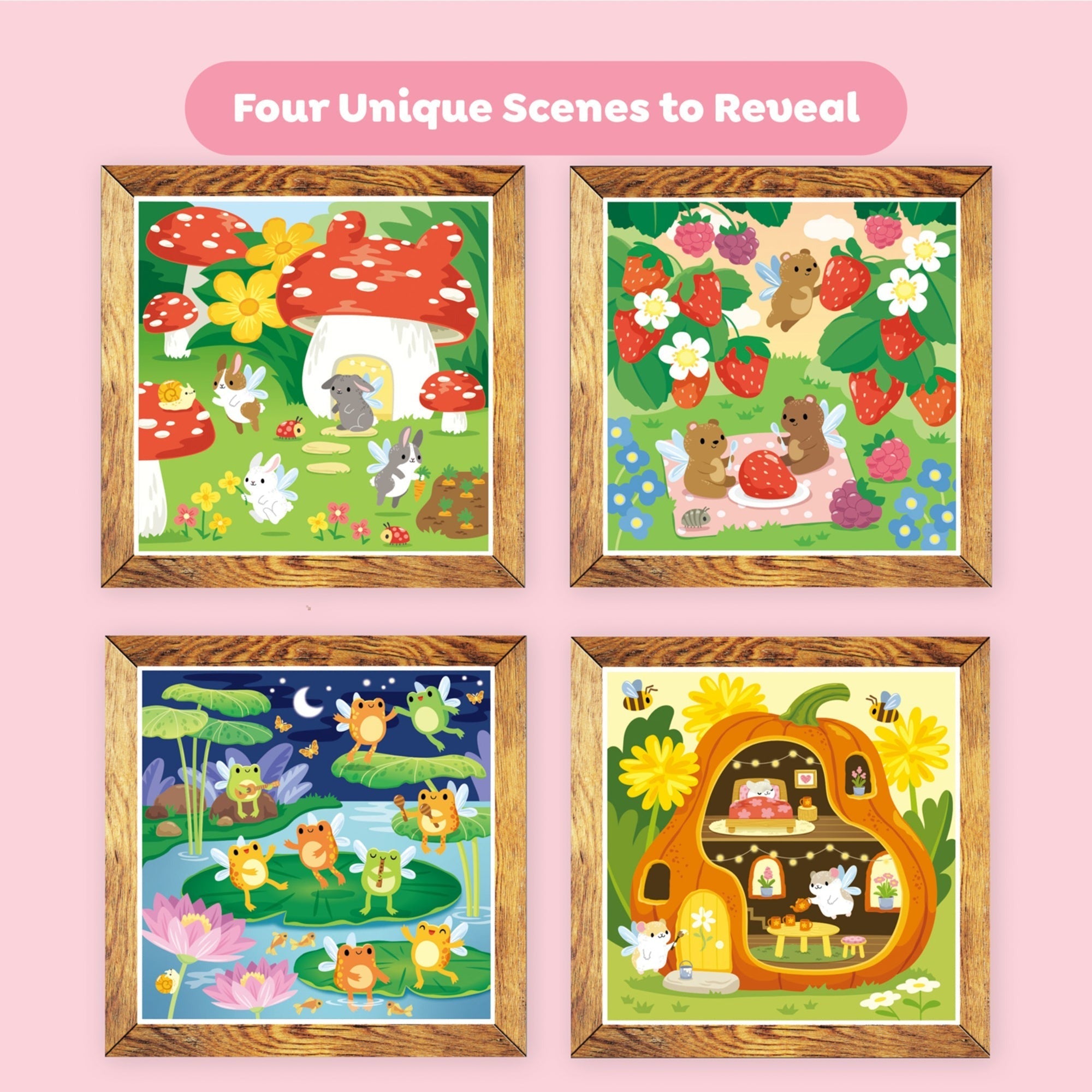 Tiger Tribe Magic Water Painting Set - Reusable Fairy Friends Cards With Mess-Free Coloring