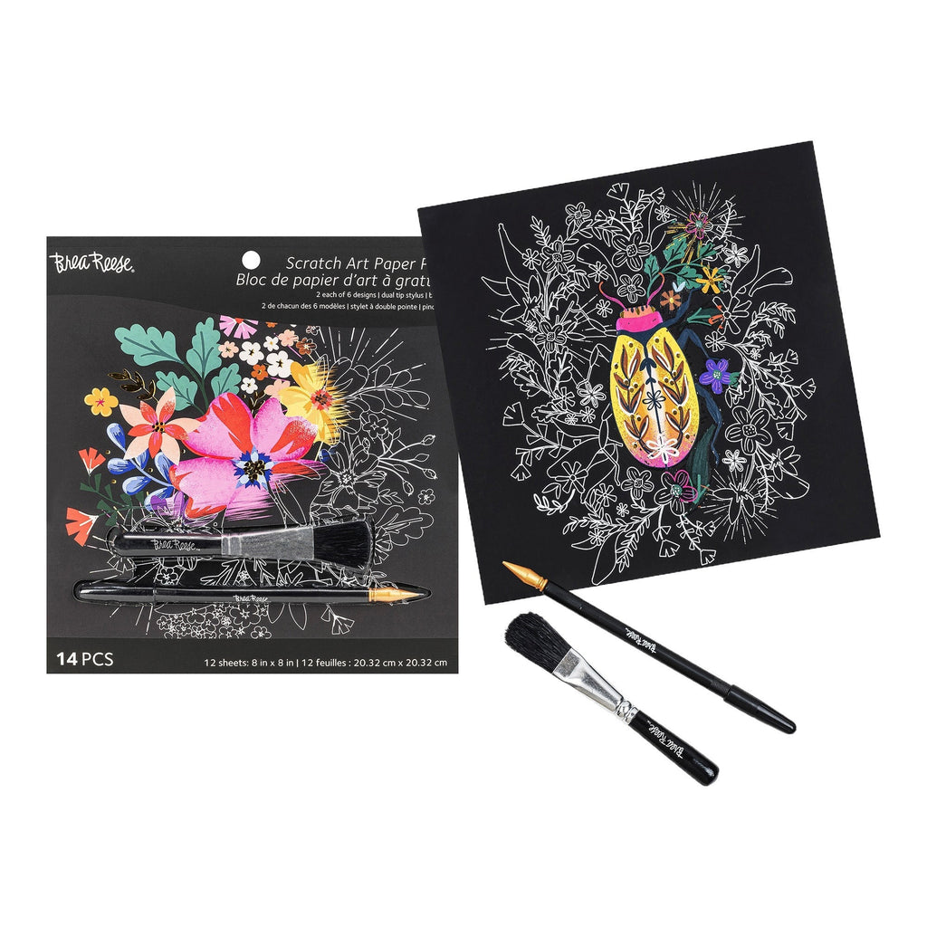 Brea Reese Scratch Art Paper Pad - Mystical - 12 Designs