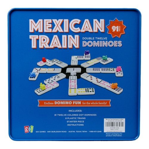 Mexican Train Dominoes Deluxe Set in Tin with Electronic Sounder