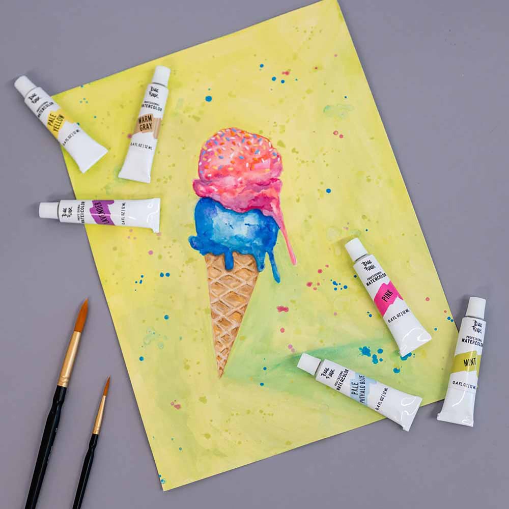 Brea Reese Professional Pastel Watercolor Set - 12 Vibrant Tubes