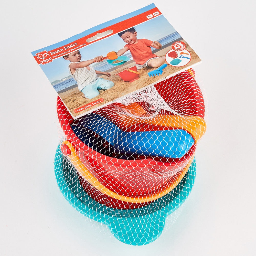 Hape Beach Basics - 4-Piece Sand Playset with Tools