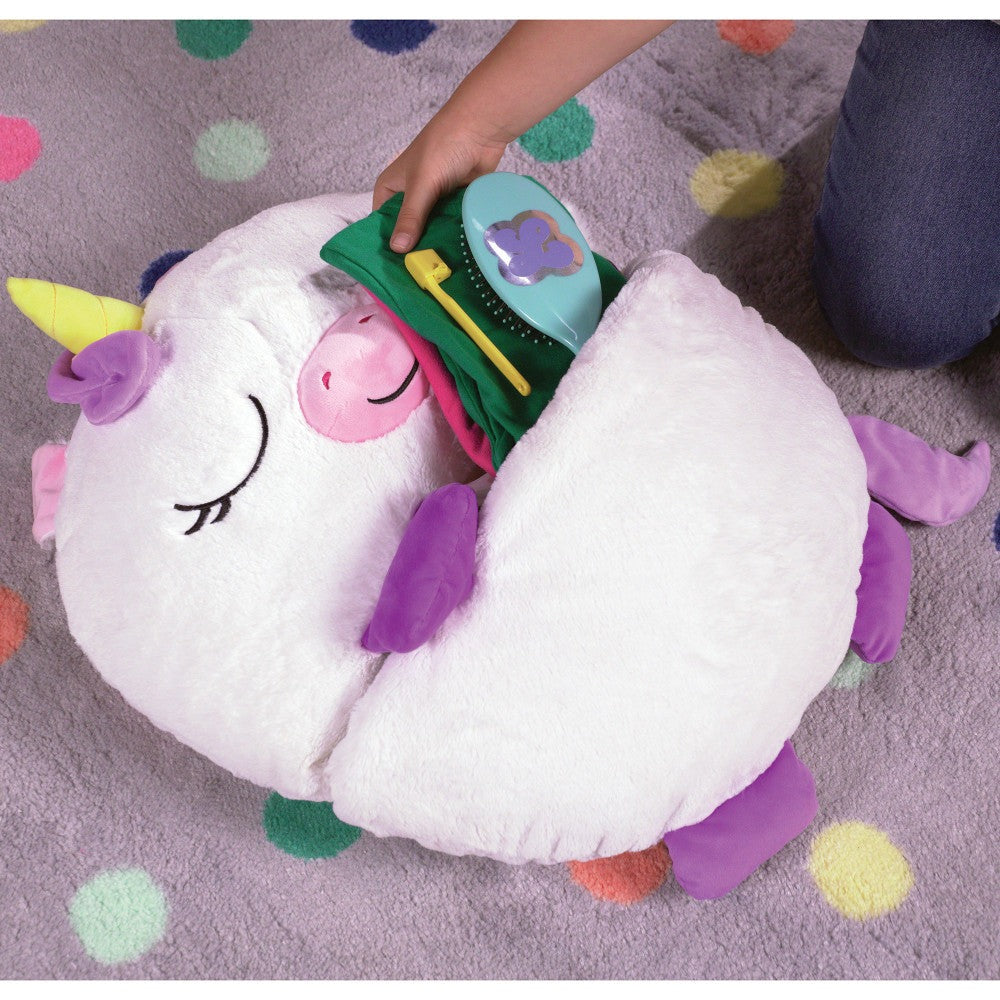 Happy Nappers White Unicorn 54 inch Pillow & Sleepy Sack - Kids 3+