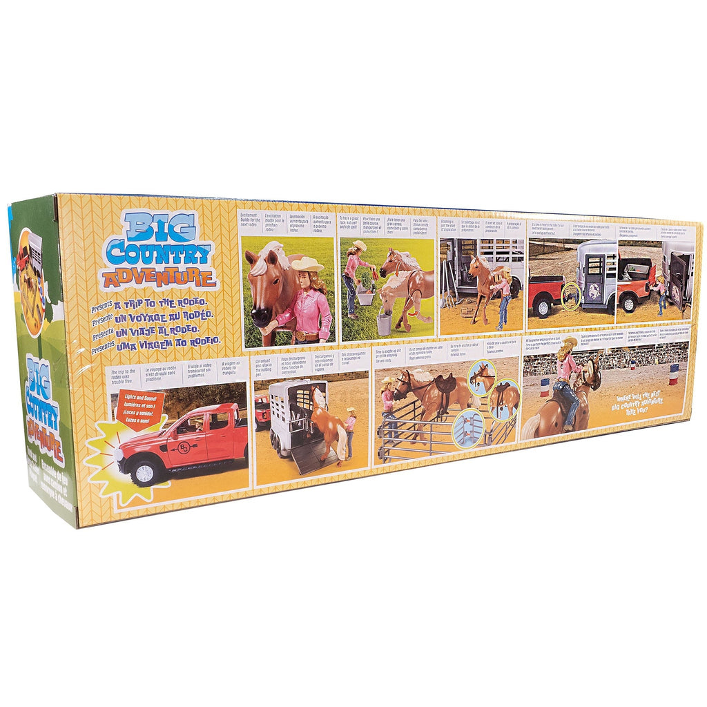 Big Country Adventures Truck & Horse Trailer 24-Piece Playset With Lights And Sounds