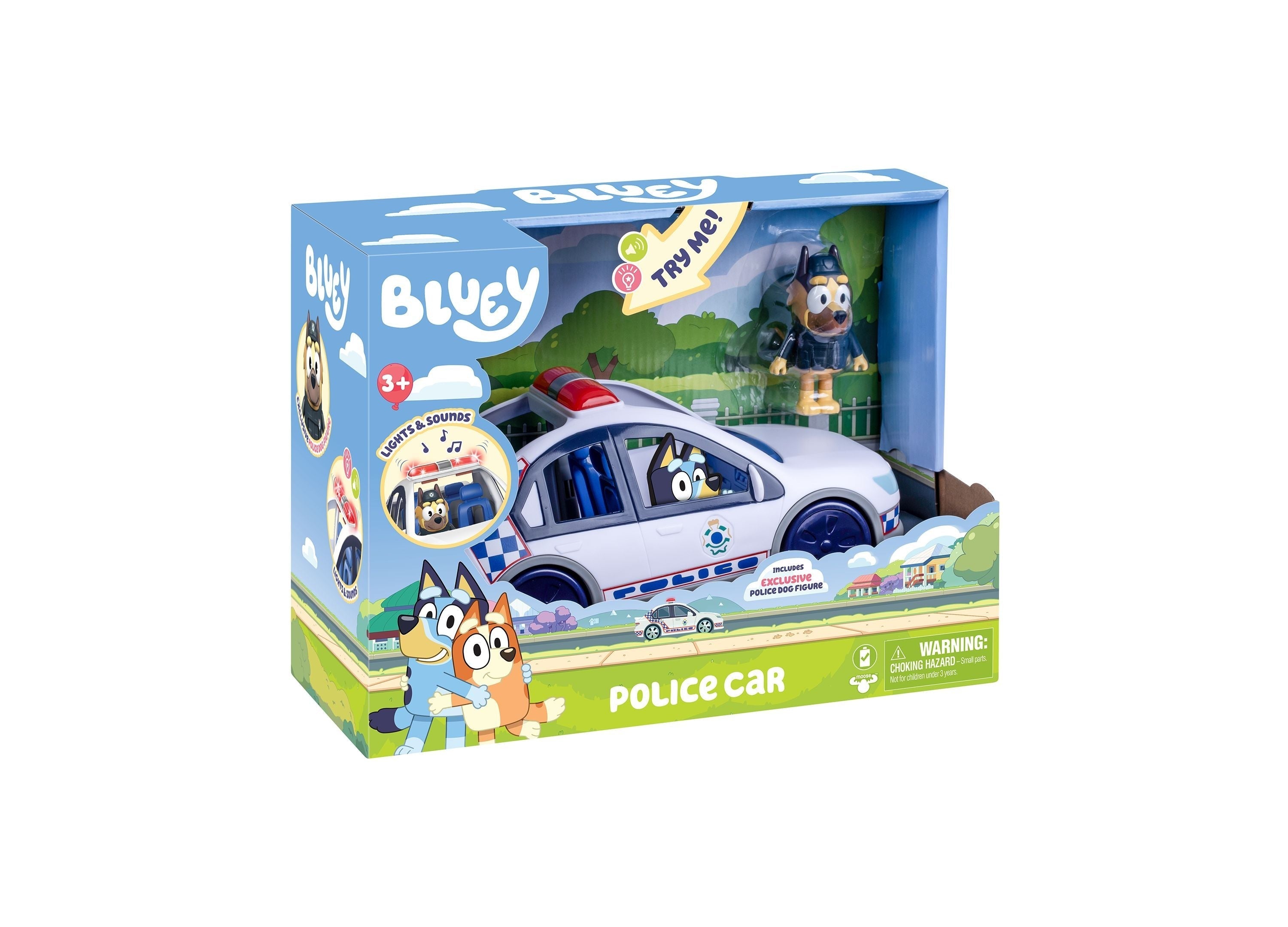 Bluey Police Car With Police Man Figure And Lights And Sounds