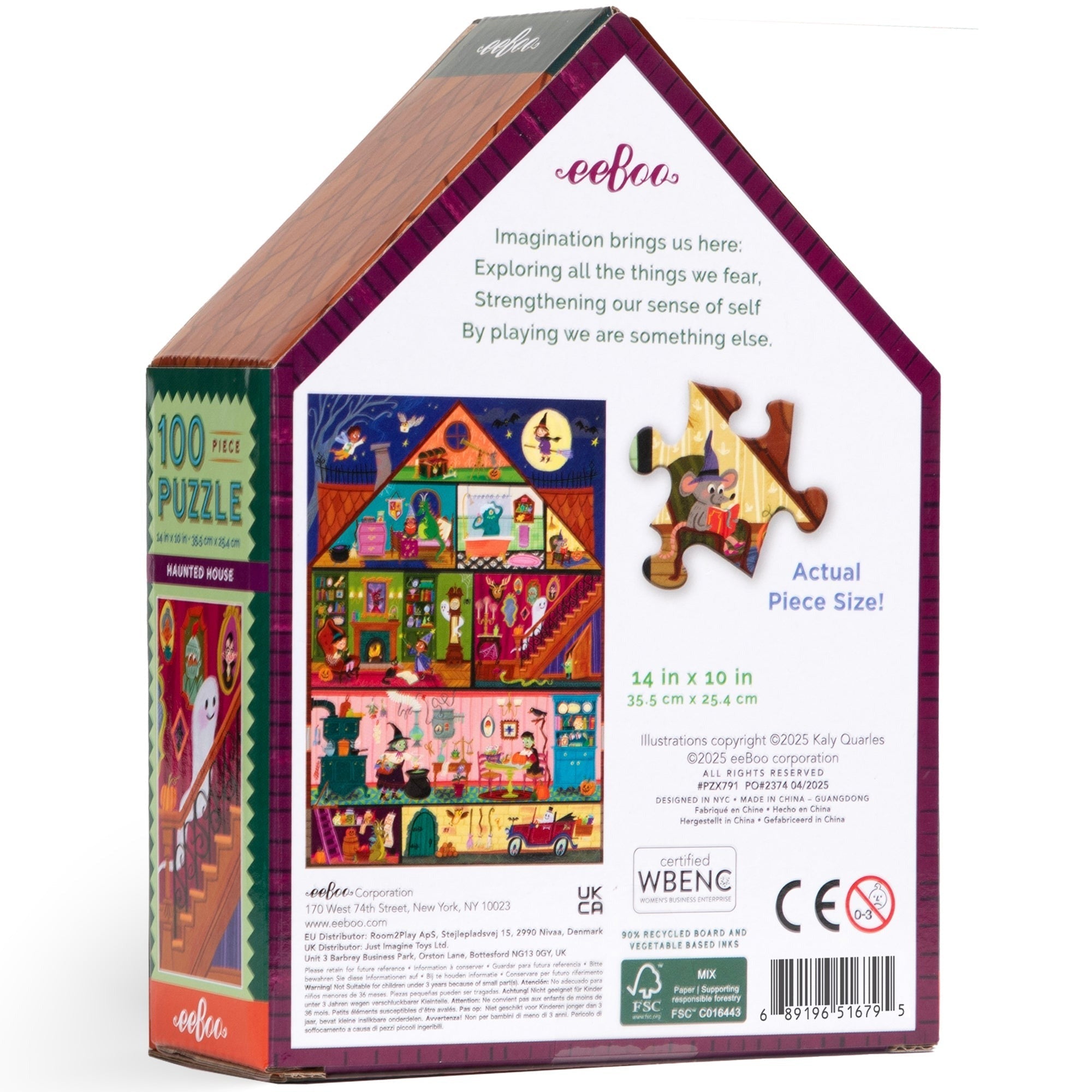 eeBoo Haunted House 100-Piece Rectangular Jigsaw Puzzle