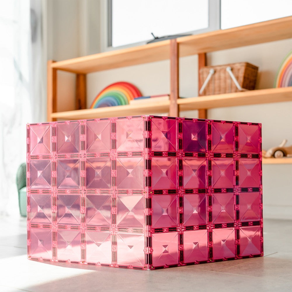 Connetix Magnetic Tiles Pastel Pink & Berry Base Plate Duo, 2-Piece Set