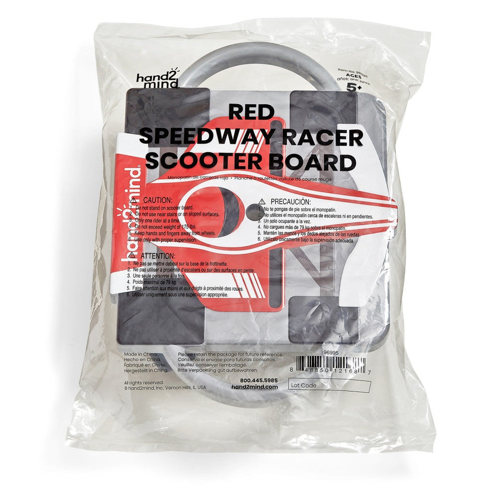 Hand2Mind Speedway Racer Scooter Board - Zooming Red Adventure