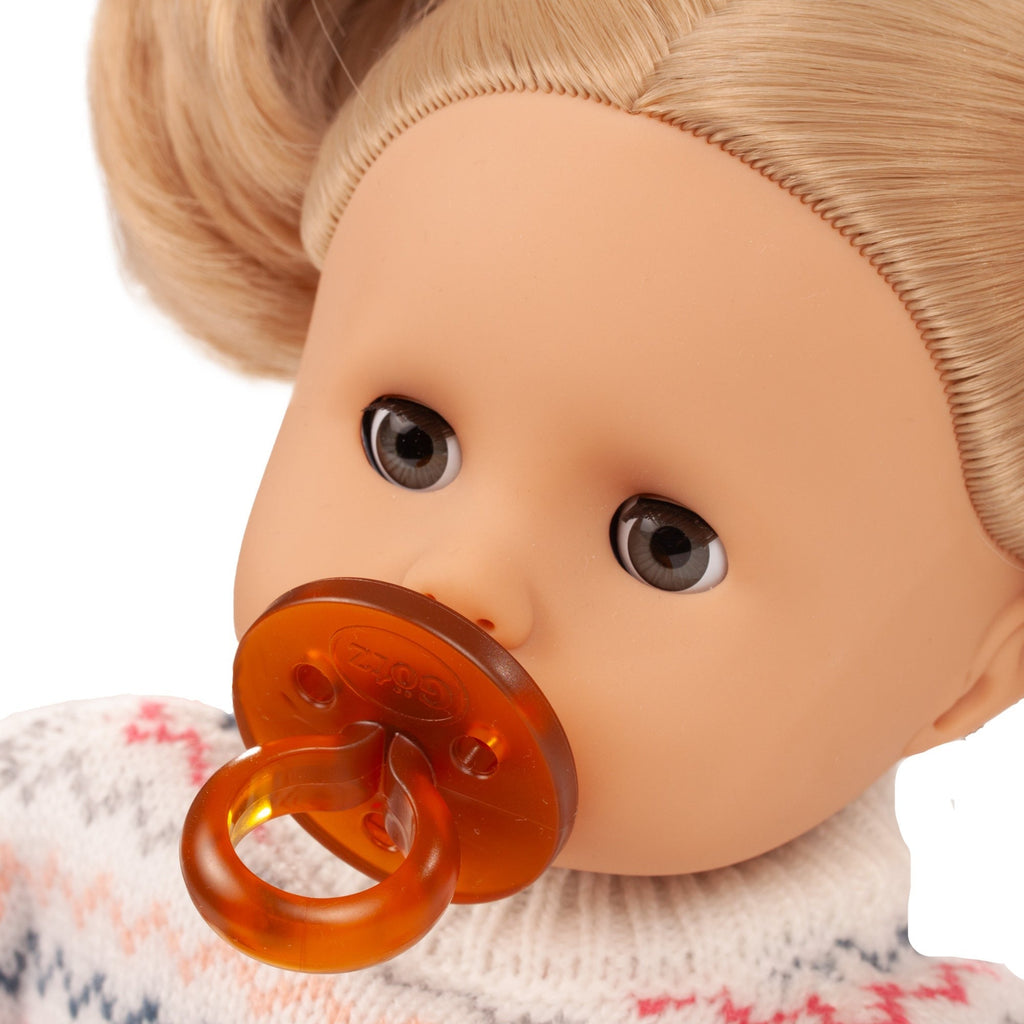 Gotz Muffin Zig Zag 13-Inch Doll with Chevron Knit Sweater and Pacifier
