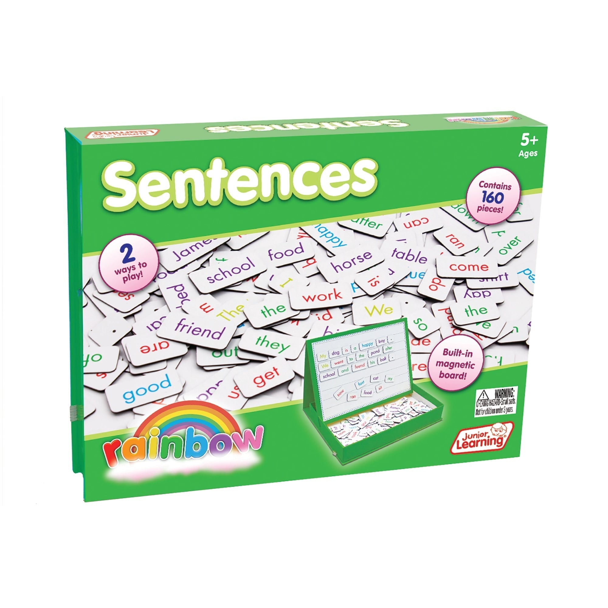 Junior Learning Rainbow Sentences Magnetic Literacy Building Set With 160 Pieces