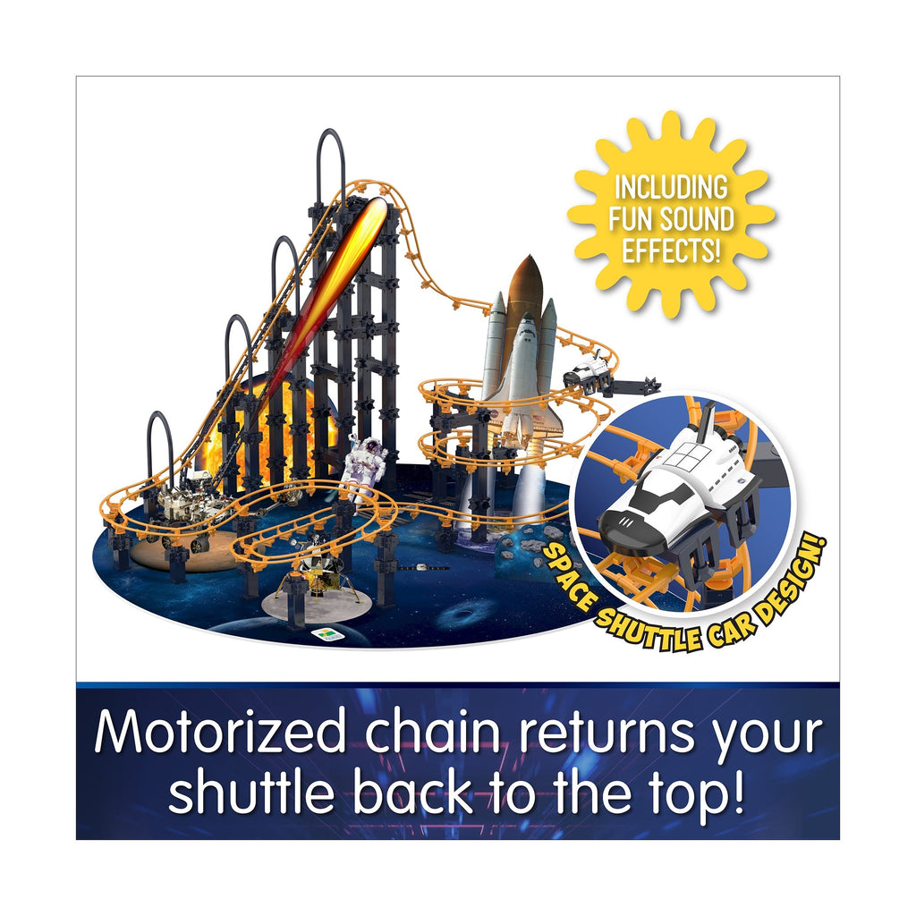Techno Trax Galactic Adventure 300-Piece Motorized Roller Coaster Building Set