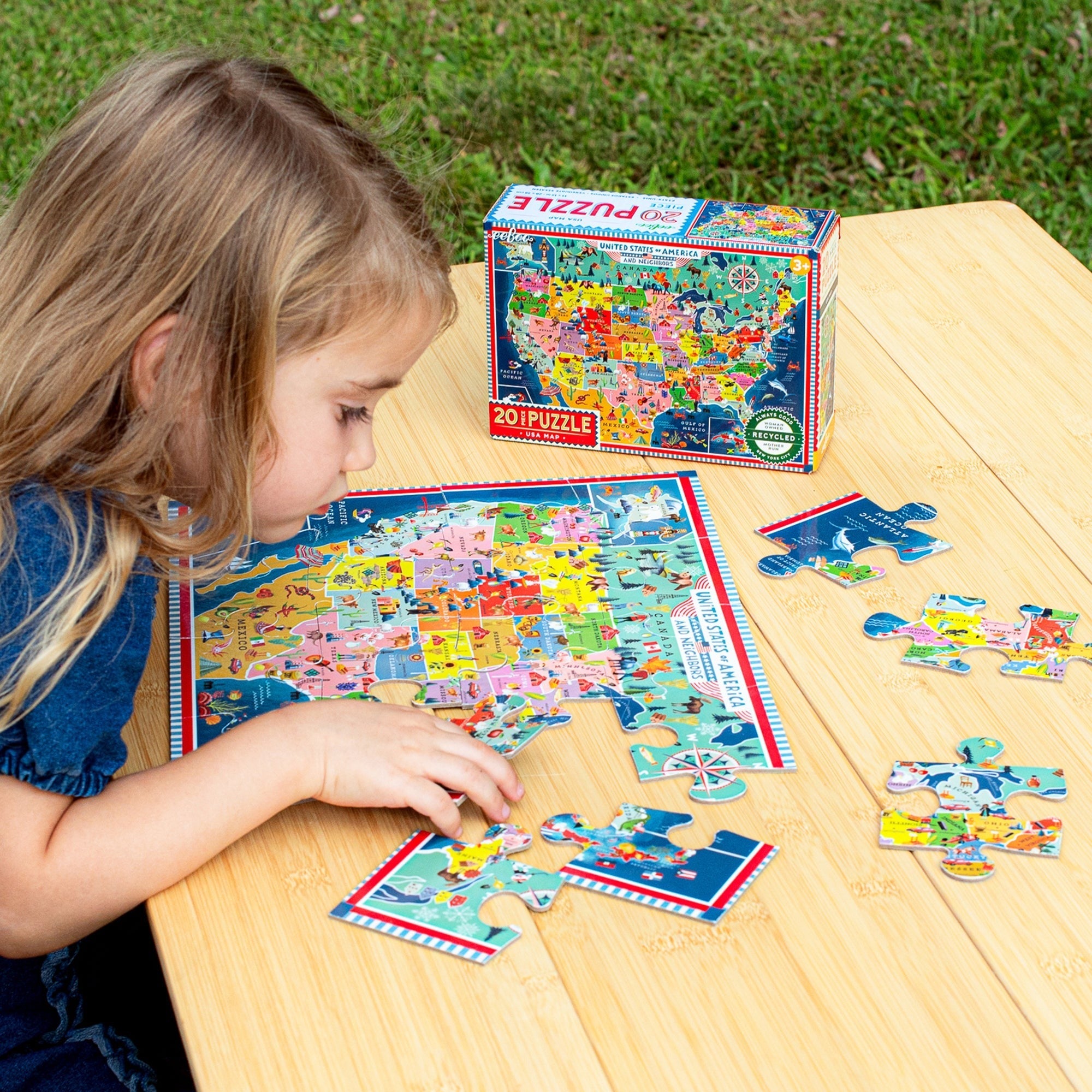eeBoo USA Map 20-Piece Puzzle