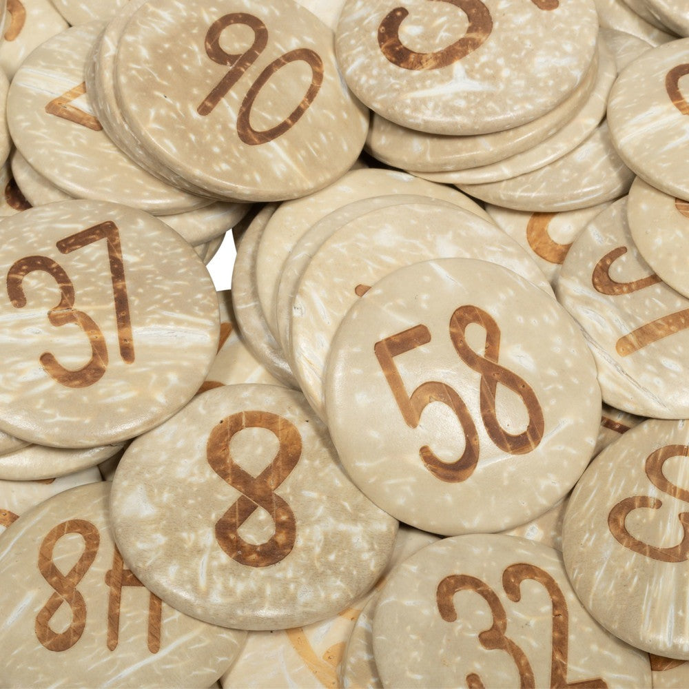 Ready2Learn Coconut Numbers Set - Natural Coconut Shells - 1-100 Counting Pieces