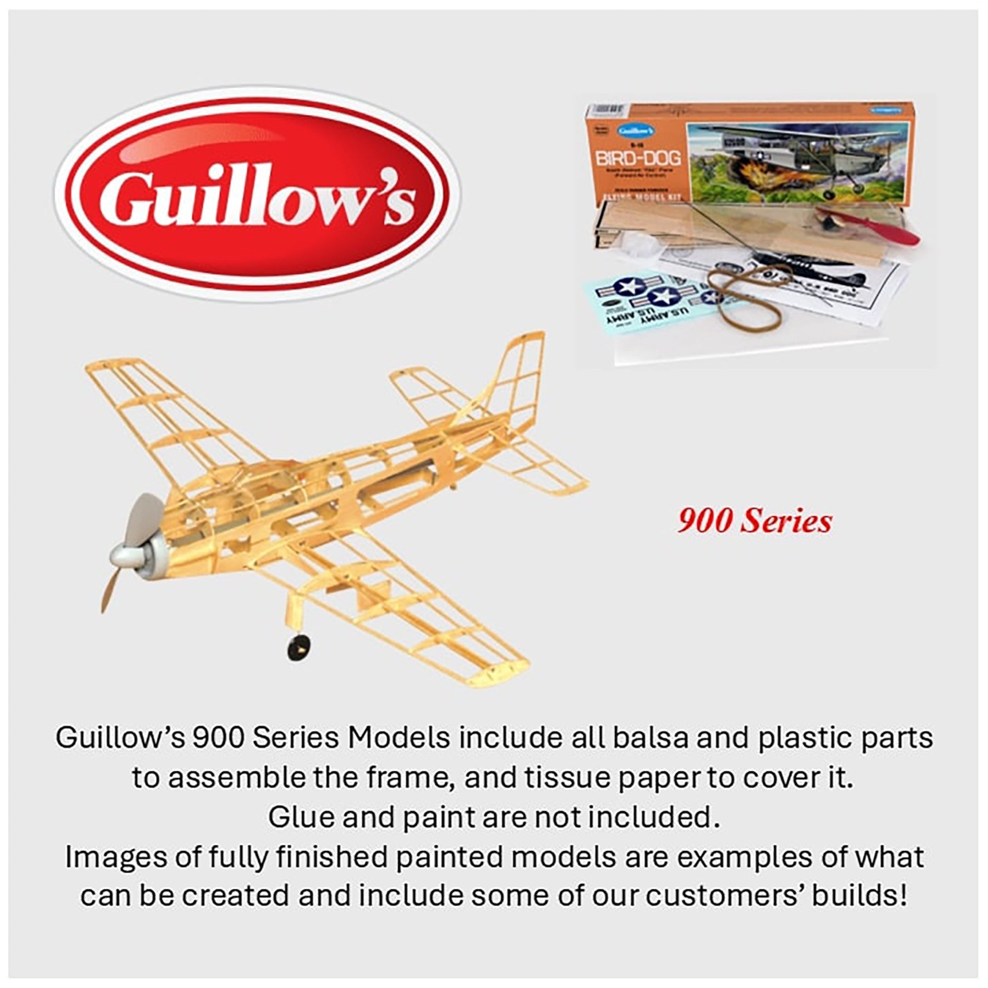 Guillow's Cessna O-1E Bird Dog Balsa Wood Flying Model Kit 18-Inch Wingspan