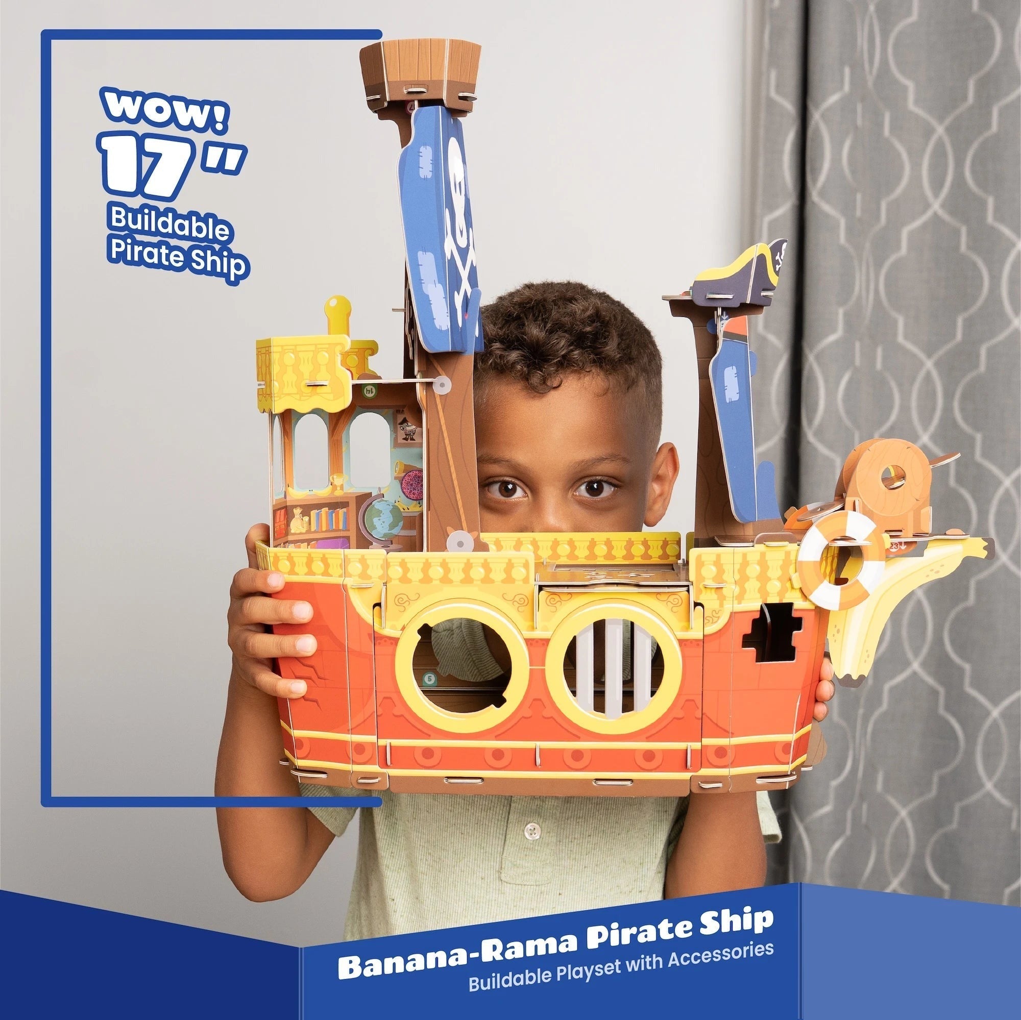 Banana-Rama Pirate Ship Buildable Playset With 9 Pirates And 21 Play Pieces