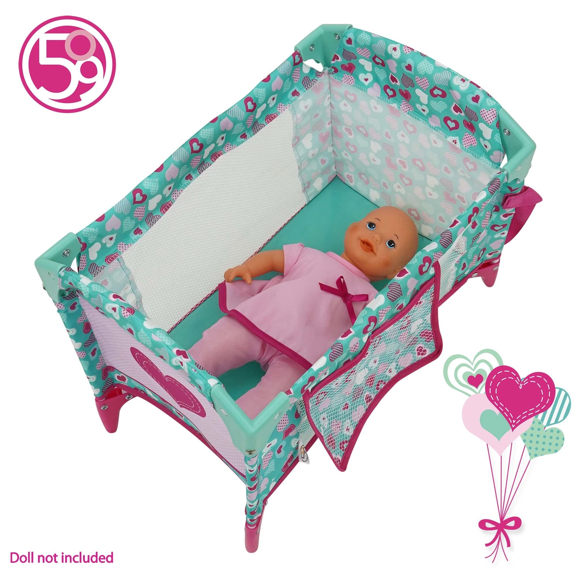 509 Crew Mint Heart Dream N' Fun Doll Play Yard
