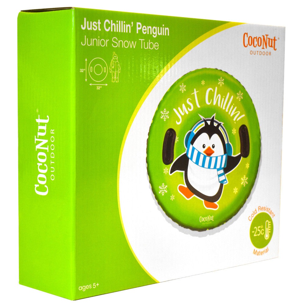 CocoNut Outdoor Inflatable Just Chillin' Green Penguin 32" Junior Snow Tube
