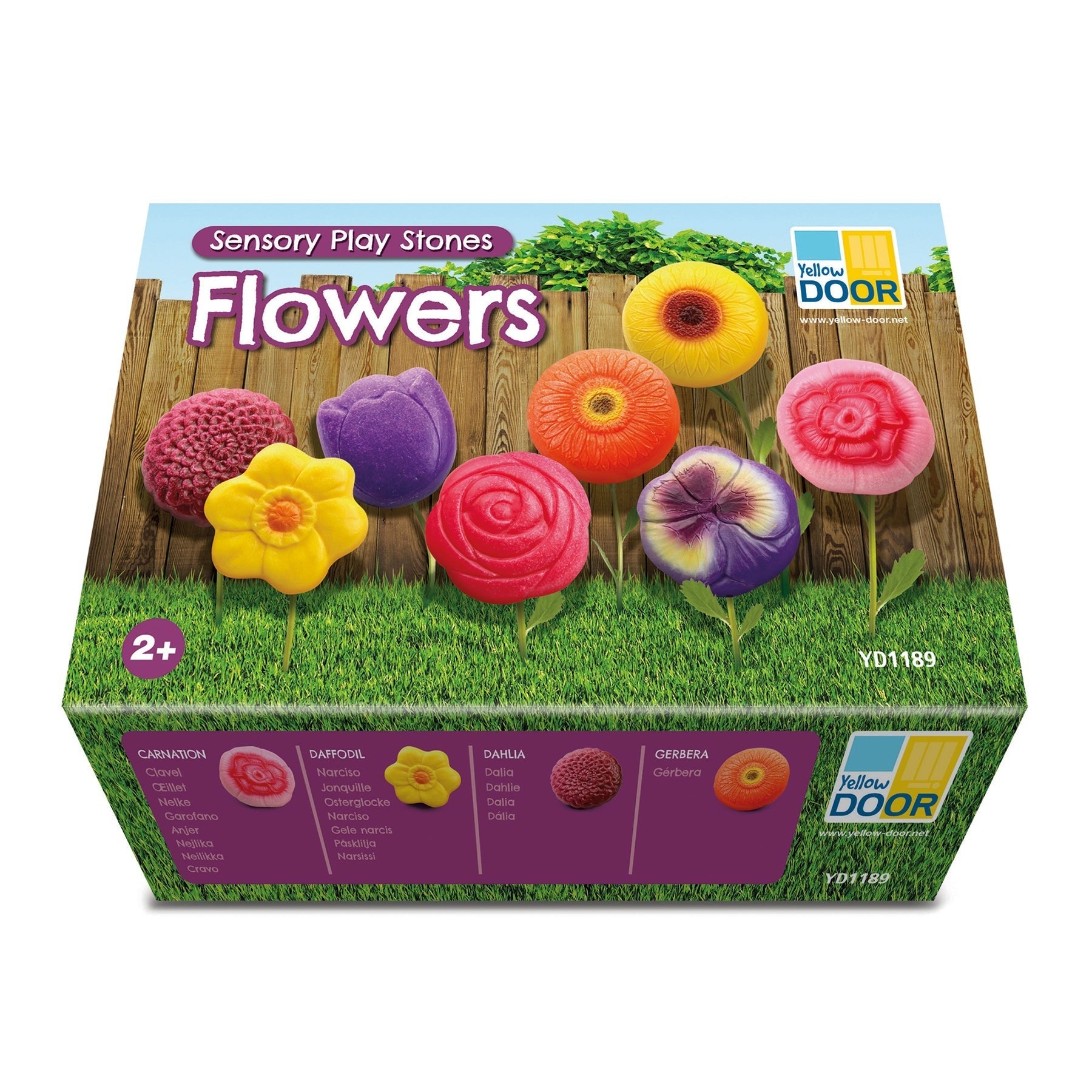 Yellow Door Sensory Play Stones - Flower Collection, Set of 8