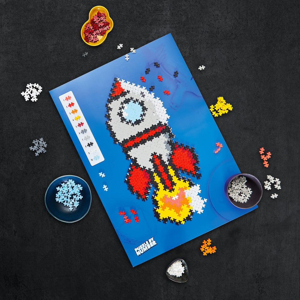 Plus-Plus Puzzle by Number Rocket - 500 Piece Creative Set for Kids Ages 5+