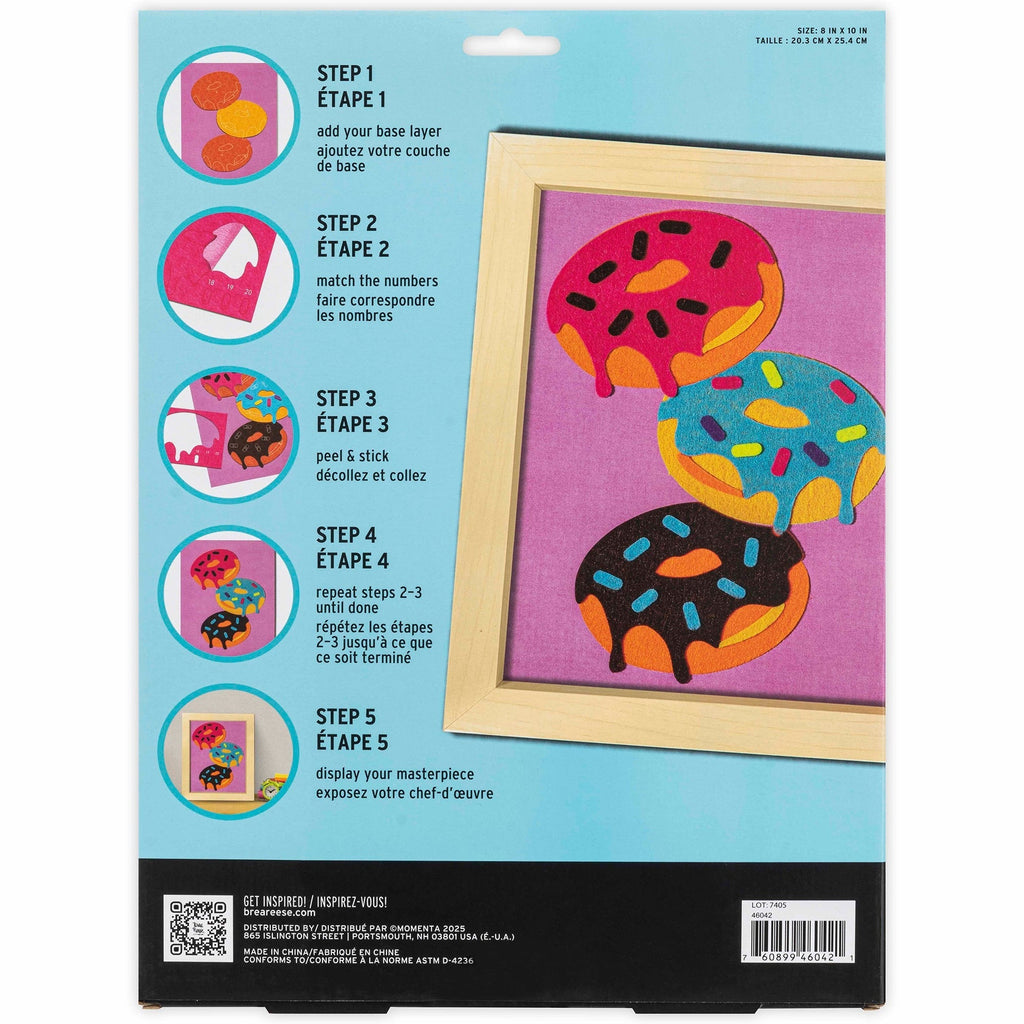 Felt Art Sweet Donuts Peel And Stick Craft Kit With 32 Pieces