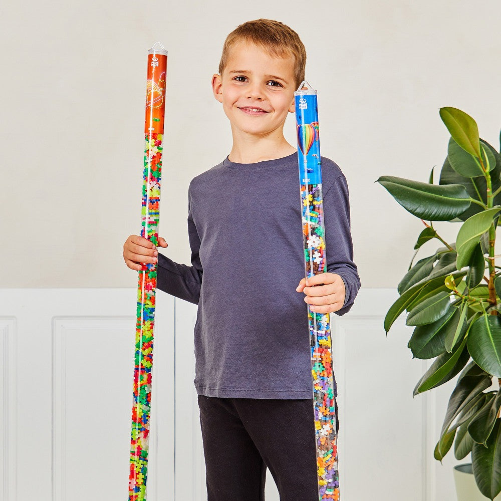 Plus-Plus Super Tube - 500-Piece Neon Mix Building Set - Ages 5+