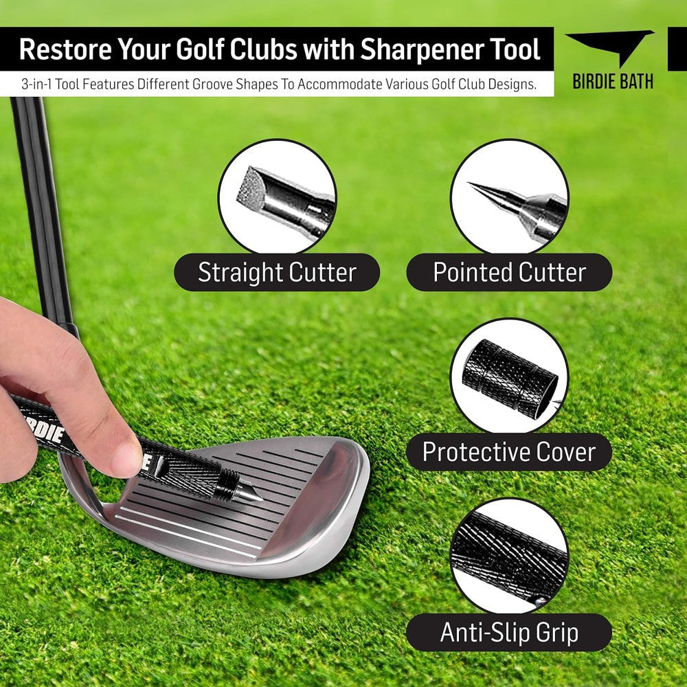 Birdie Golf: Birdie Blade - 3-In-1 Golf Club Groove Sharpener Tool