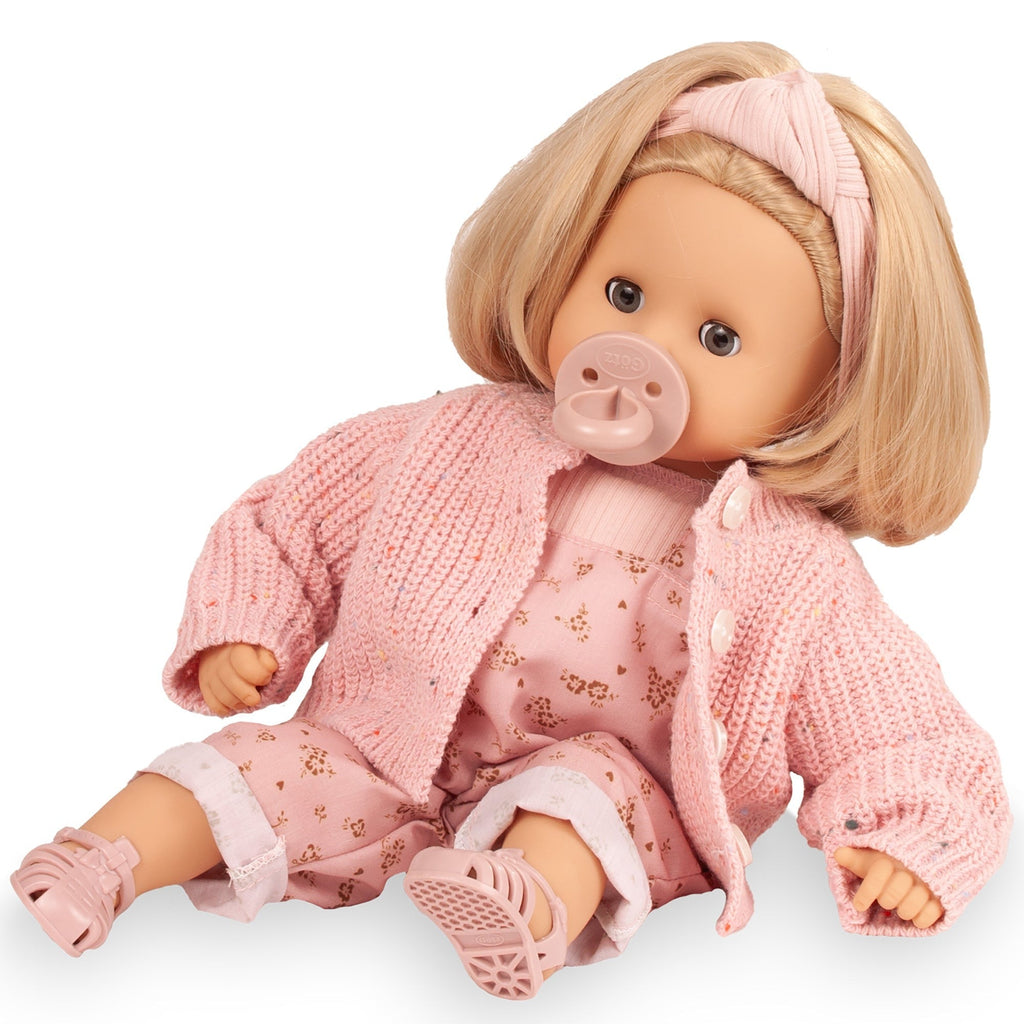 Götz Muffin Millefleur 13-Inch Baby Doll With Floral Overalls & Accessories