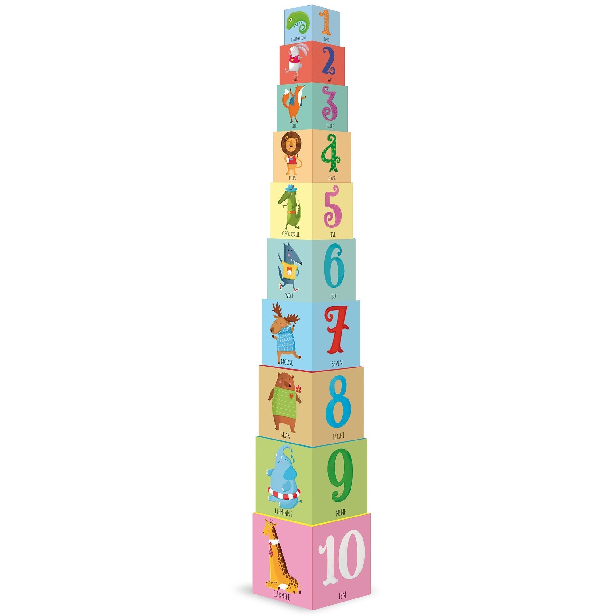 Edu-Blocks Towering Animal Adventure - Colorful Stacking Cubes