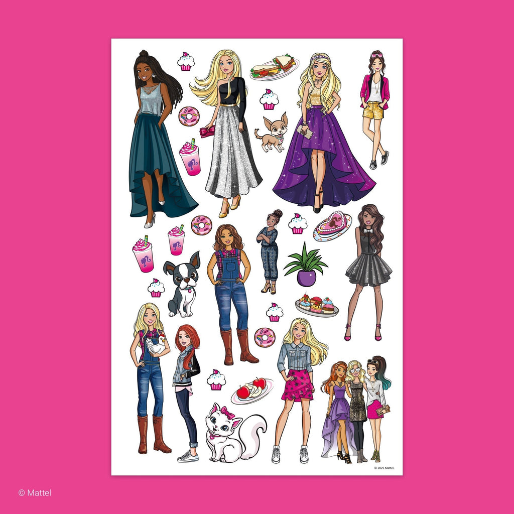 Barbie Color & Sticker Fun Book with 230+ Reusable Stickers