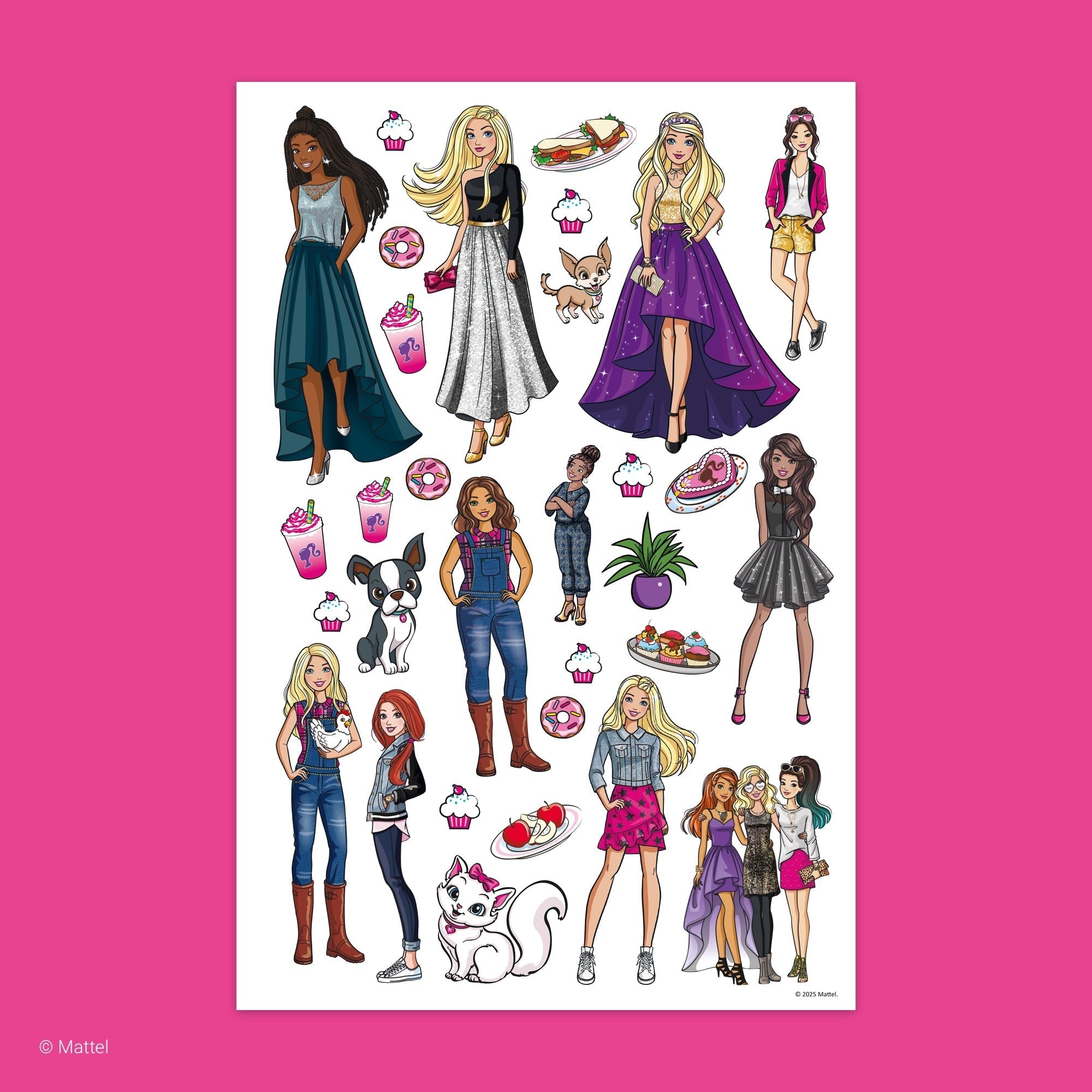 Barbie Color & Sticker Fun Book with 230+ Reusable Stickers