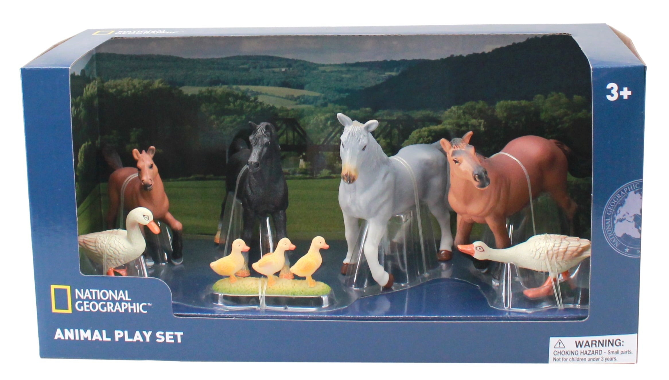 National Geographic Serene Farm Life 7pc Collectible Figurine Set - Horses & Ducks