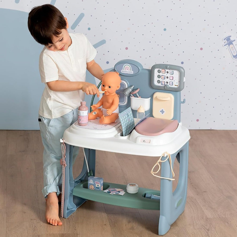 Smoby Baby Childcare Center Playset - Pastel with 24 Medical Toy Accessories, for Kids Age 3+