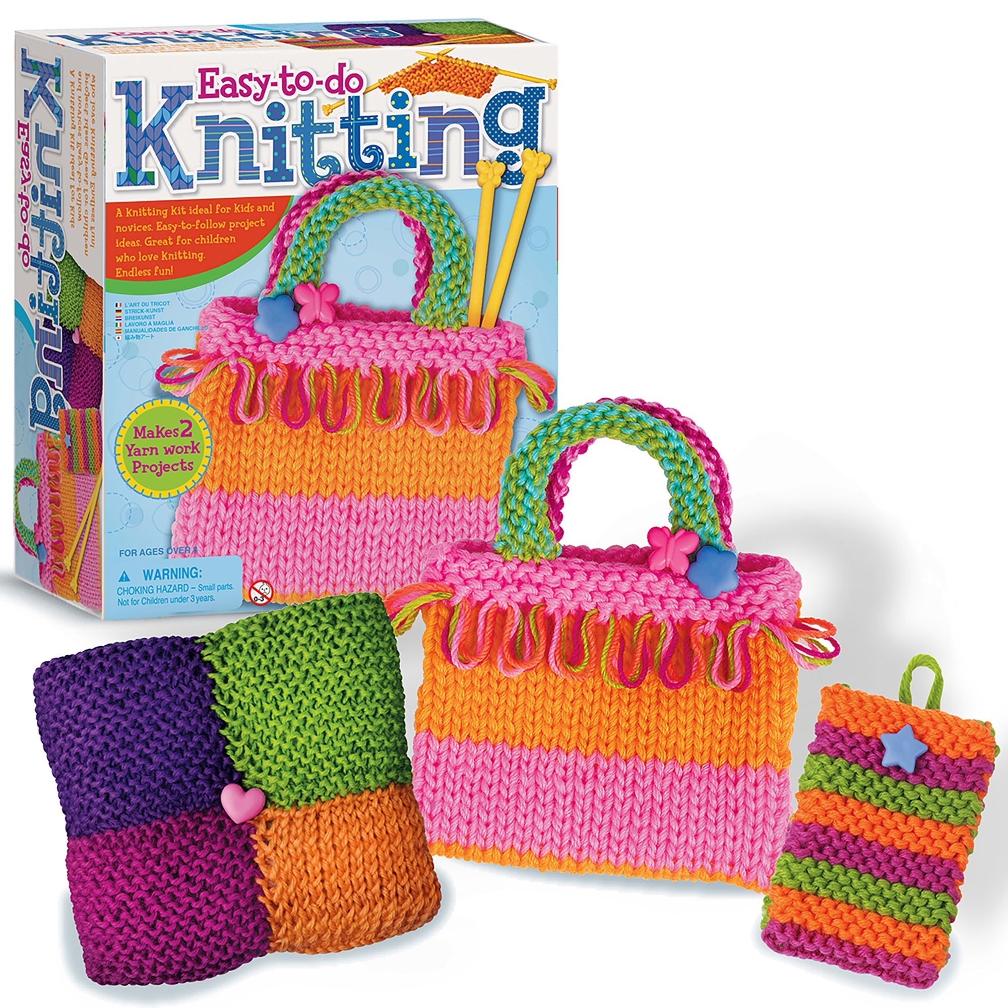 4M Easy To Do Knitting Kit With Yarn And Needles
